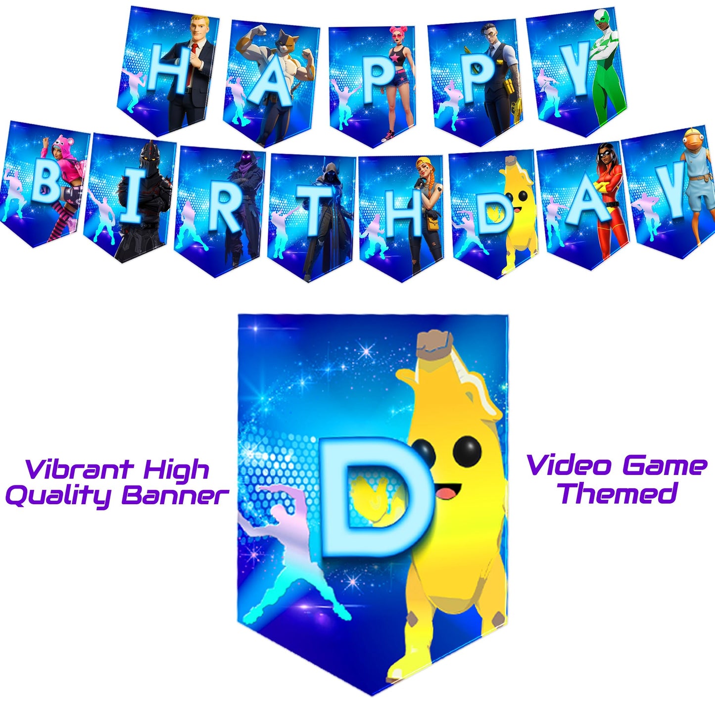 Gaming Party Supplies Birthday Decoration Set 142 Pack - Balloons, Toppers, Bottle Stickers Labels, Wall Poster, Banner Video Game Themed And Much More