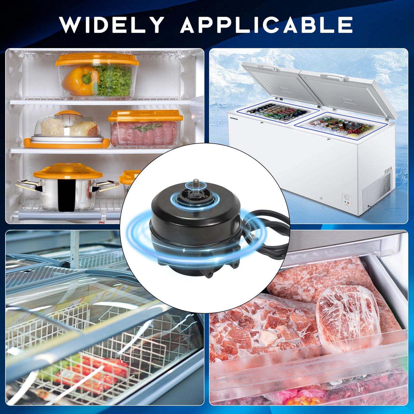 WSRXG WR60X179 Refrigerator Condenser Fan Motor Replacement with Upgraded Aluminum Housing Genuine Fan Motor for Enhanced Cooling Performance