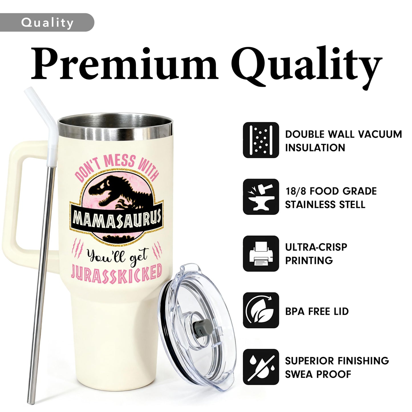 Gifts for Mom from Daughter, Son for Mothers Day, Christmas, Birthday - Birthday Gifts for Moms, Birthday Present for moms, Happy Birthdays Mom - Mother Tumbler 40Oz Stainless Steel Coffee Cup