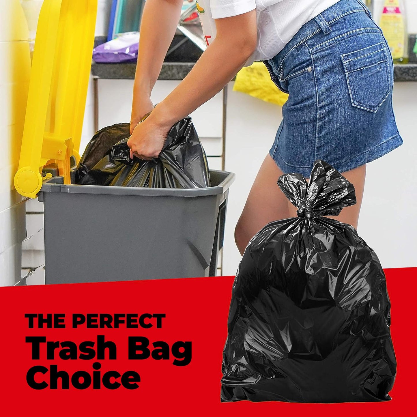 ToughBag 55 Gallon Trash Bags, 2.5 Mil Contractor Bags - 50 Count, Large 55-60 Gallon Trash Can Liners, Black Contractor Garbage Bags, 38 x 58" - Made in USA