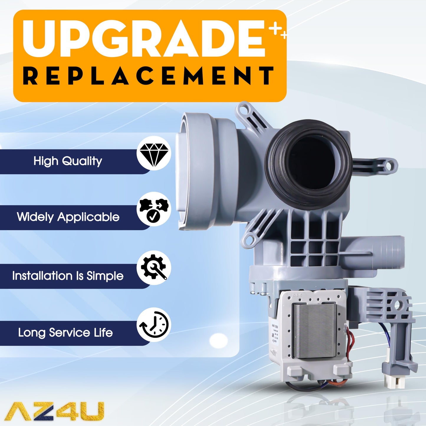 For Whirlpool WFW95HEDW0 WFW75HEFW0 WFW72HEDW0 WFW70HEBW2 WFW92HEFW0 WFW8740DW1 WFW87HEDC0 WFW80HEBW2 WFW8640BW2 WFW90HEFC0 WFW92HEFU0 WFW8740DC1 WFW94HEAC2 Amana NFW5800DW0 Replaces Washer Drain Pump