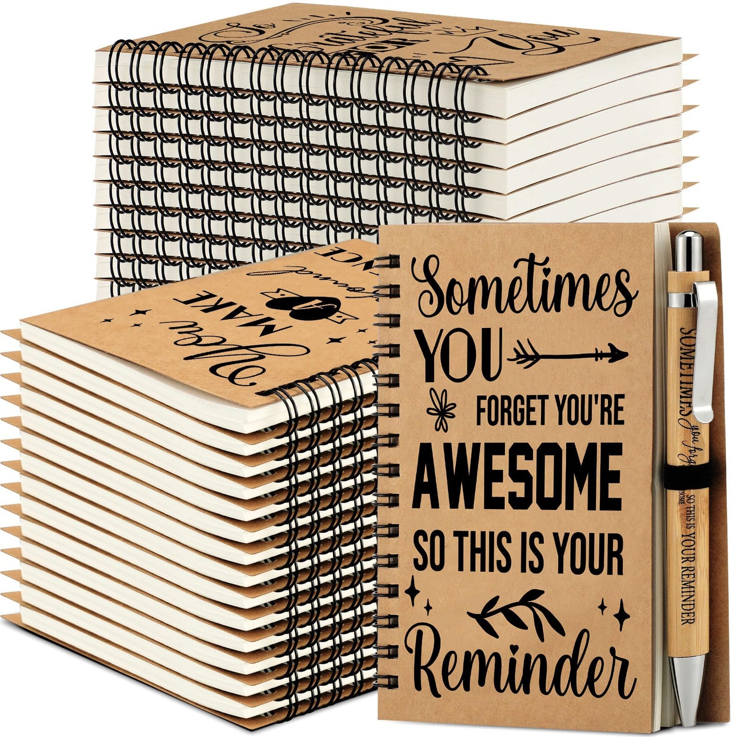 Tenceur 36 Sets Employee Appreciation Gifts Bulk Inspirational Spiral Notebooks with Motivational Pens Small Notepads for Coworkers Office Staff Team Volunteer Teacher Thank You Gifts, 3.94 x 5.51''
