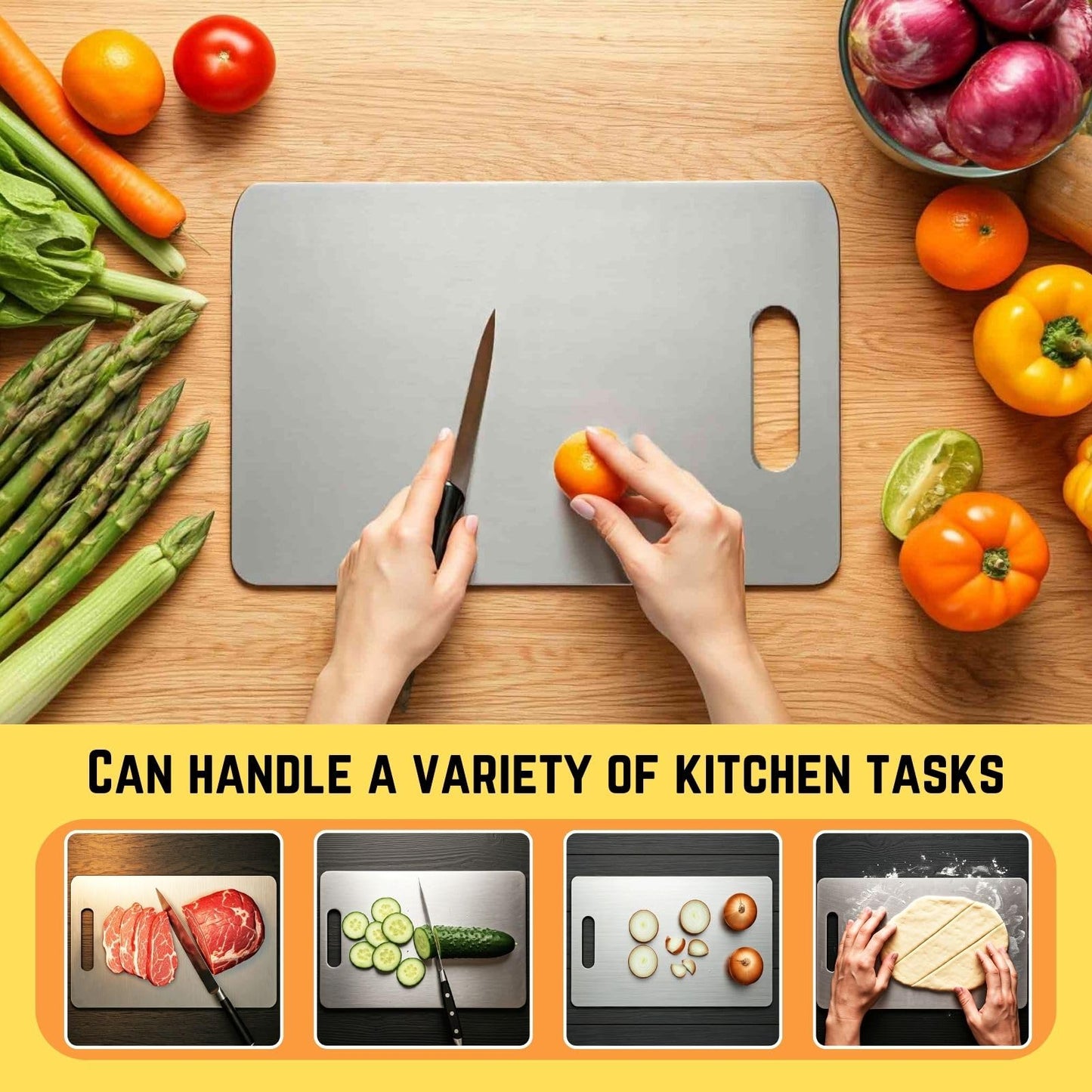Titanium Cutting Board Set of 3, 2025 New Upgrade 100% Pure Titanium Cutting Boards for Kitchen, Hygiene & Durability Non Stick Chopping Board, 3Pcs Double Sided Cutting Boards (S+M+L)