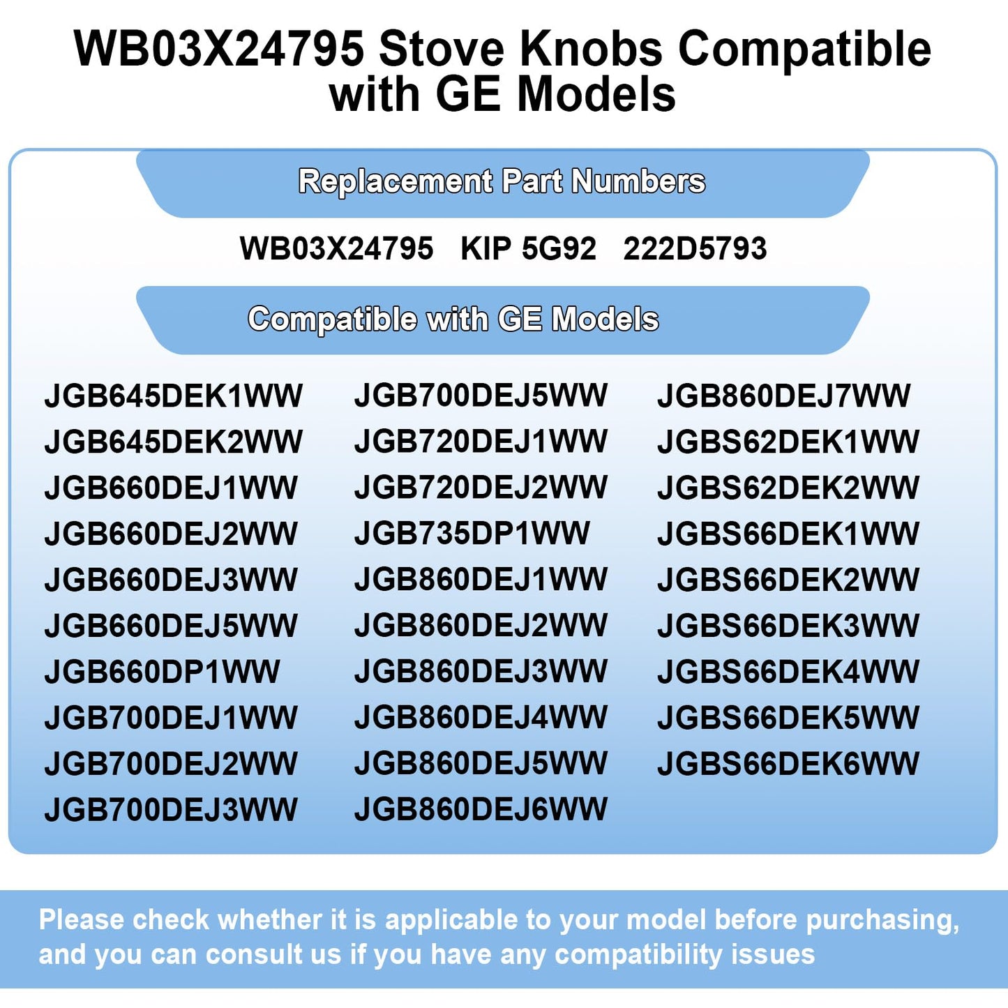 Upgraded WB03X24795 Stove Knobs Compatible with GE Gas Range Oven Knob JGB645DEK1WW JGB660DEJ1WW JGB700DEJ1WW JGB860DEJ1WW, Surface Burner Cooktop Control Replacement KIP 5G92 222D5793-5 Pack White