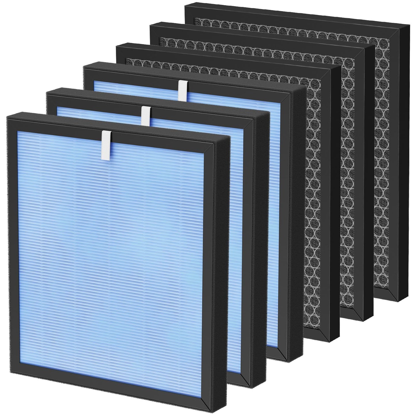 HSP001 Filter Replacement Compatible with HATHASPACE Air Purifier Filters HSP001, 4-in-2 Filtration with H13 True Hepa and Activated Carbon, 3 Pack
