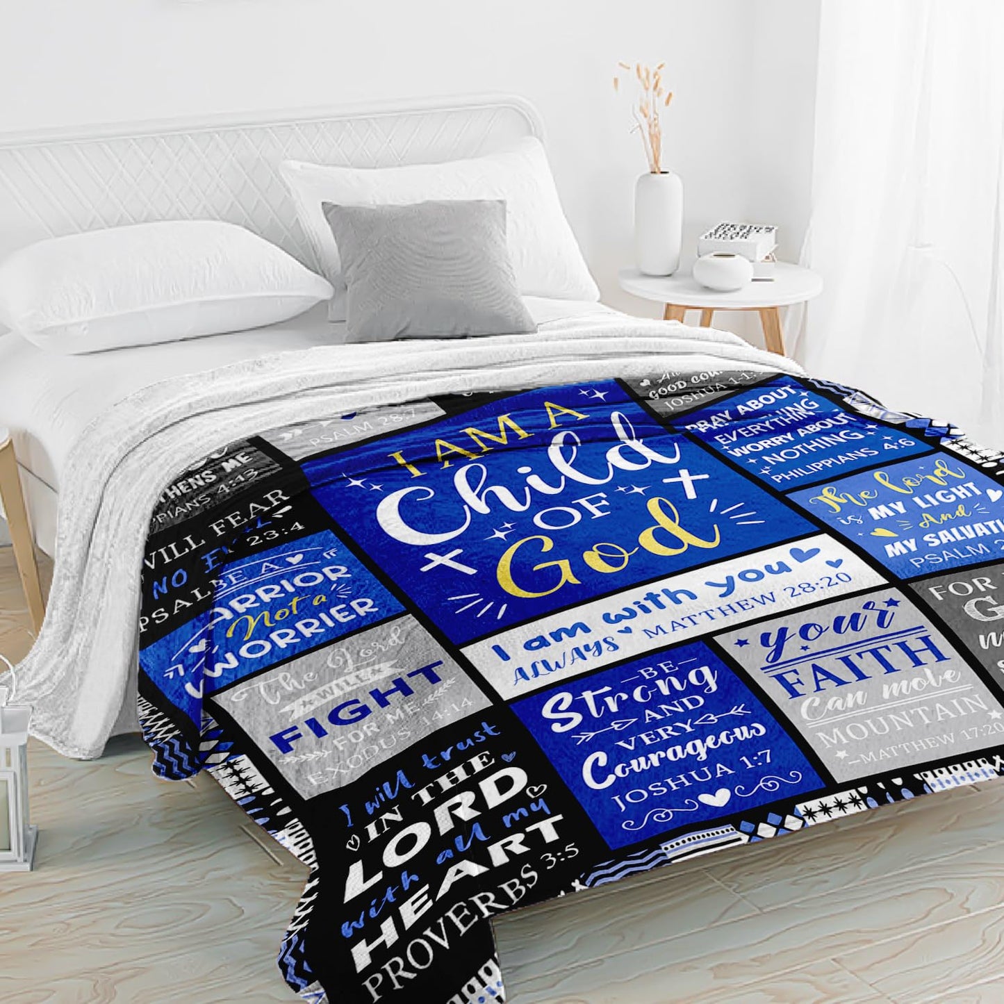 Christian Gifts for Men - Baptism Gifts for Boys & Men - Bible Verse Christian Blanket - Inspirational Birthday Religious Catholic Spiritual & Confirmation Gift for Teen Boys - Baptism Blanket 50"x60"