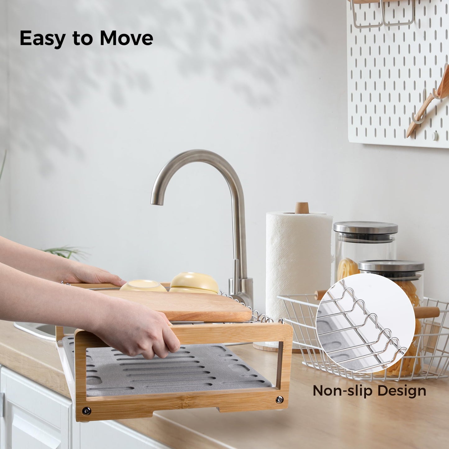 Wealone Stone Dish Drying Mat with Stainless Steel Dish Rack, Super Absorbent Diatomaceous Earth Dish Drying Mat, Large Size Stone Drying Mat, Fast Drying Dish Racks for Kitchen Counter
