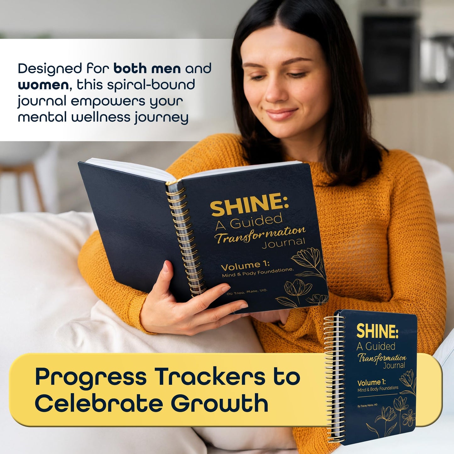 SHINE: A Guided Transformation Journal by Dr. Tracey Marks | 12-Week Mental Health, Gratitude & Self-Care Workbook for Women & Men | Mindset Reframing Prompts, Affirmations, Emotion Wheel | Vol 1