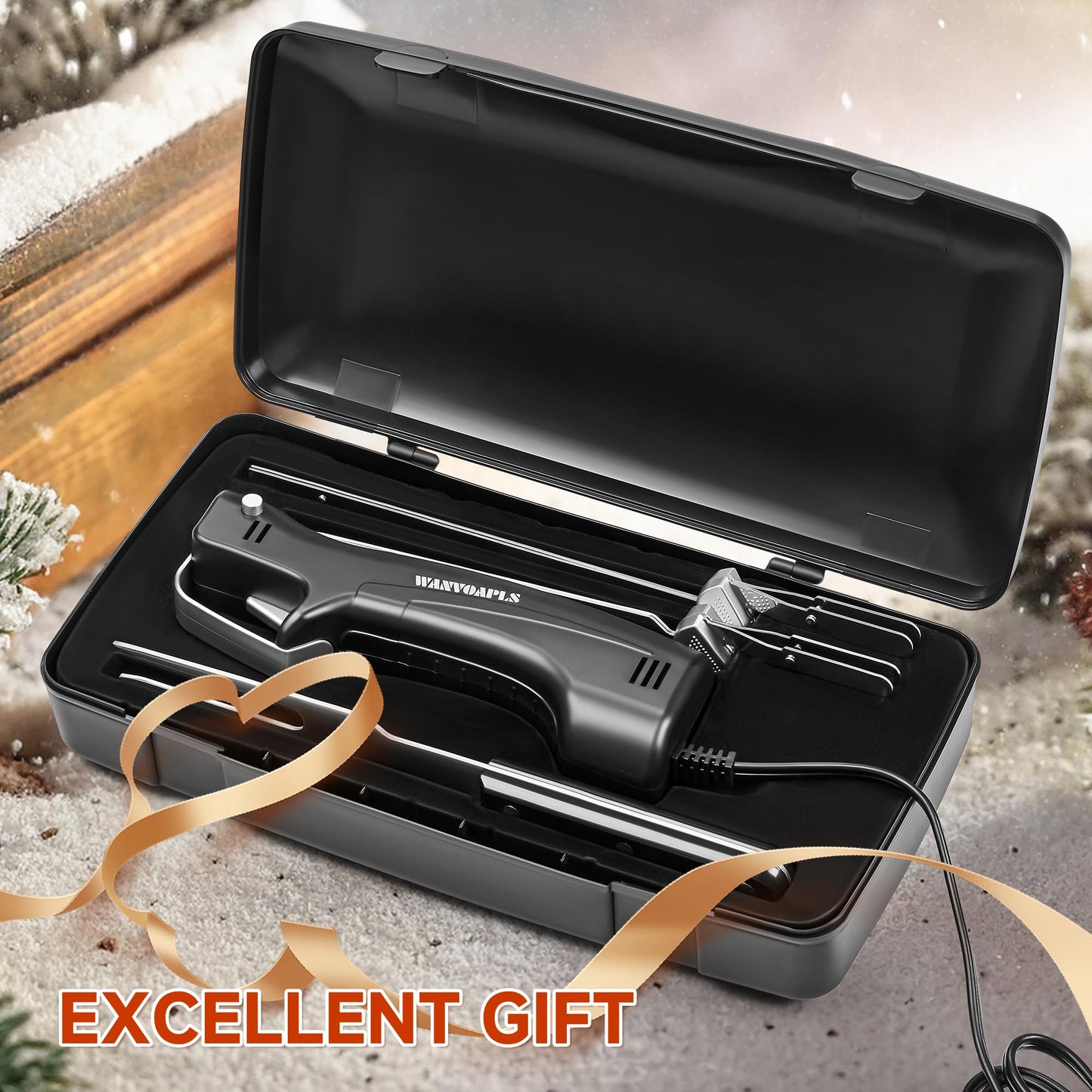 Electric Knife - Carving Knife Set, Black Ergonomic Handle Electric Knifes Cutting 2000 Times/Minute with 60-inch Power Cord, for Meat, Poultry, Bread, Brisket Slicing, Thanksgiving and Christmas Gift