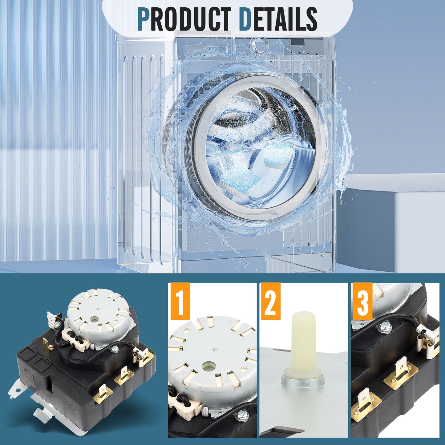 TMD1EM35 WE04X25280 234D2377P005 Dryer Timer, Compatible with GE GTD33EASK0WW GTX22EASK0WW GTX33EASK0WW HTX21EASK0WW Dryer Timer etc. Upgraded Product for Improved Performance - OEM 1 Year Warranty