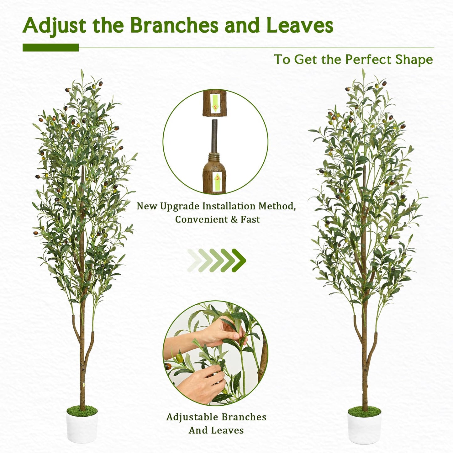 Waipfaru Artificial Olive Tree, 6FT Tall Faux Olive Trees with Planter & Basket, Artificial Plants Indoor with Natural Wood Trunk and Realistic Fruits for Home Decor Office Living Room