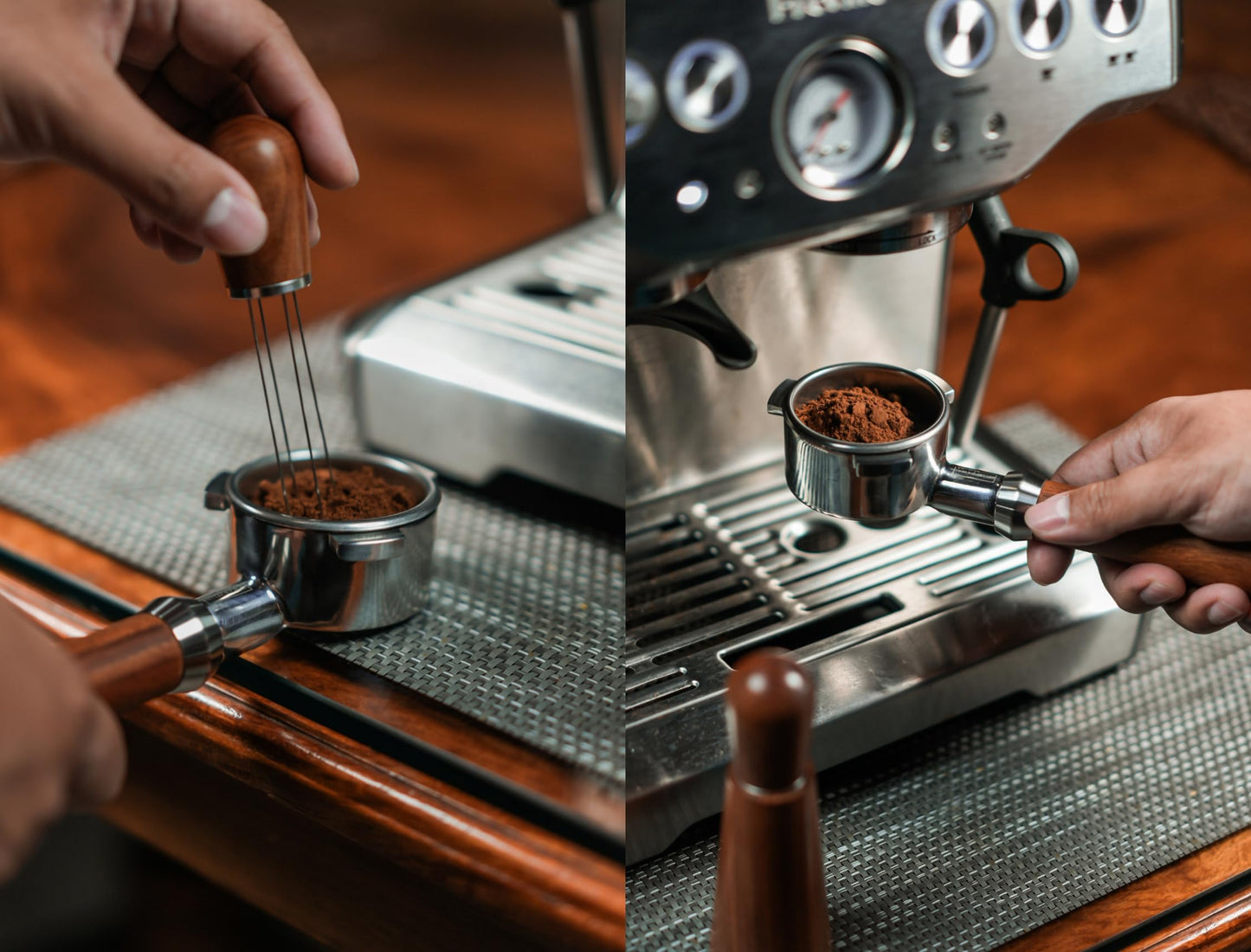 Pawa Bottomless Portafilter 54mm - Includes Filter Basket | Compatible with Breville Barista Express and 54mm Breville Machines (54mm Portafilter + WDT tool)