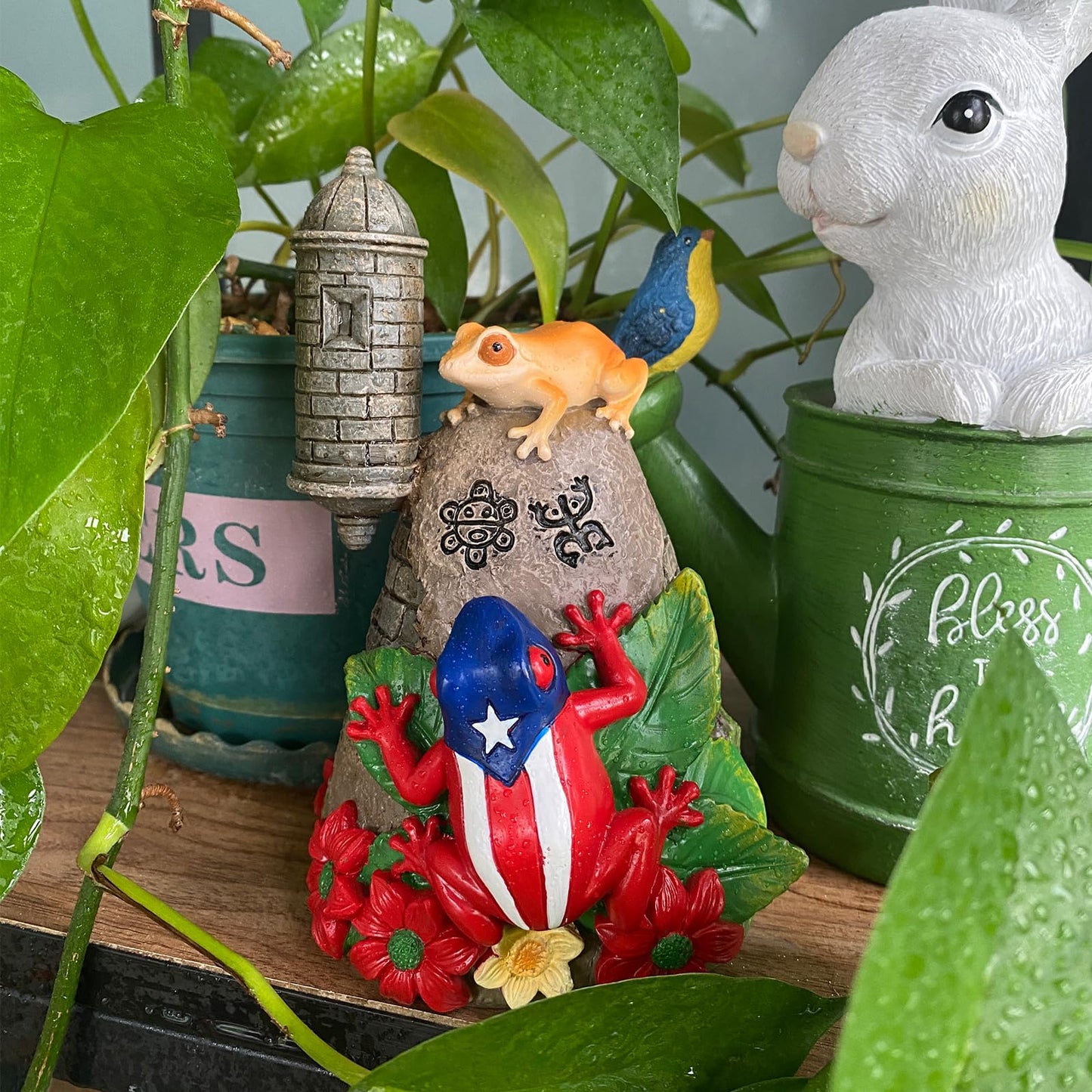 JULYSVE Limited Edition Puerto Rico Souvenirs, Puerto Rican Coqui with Sound, Boricua Themed Atabey Taino Goddess, Coqui Taino Sun Symbol, Old San Juan Garita Morro Taíno Art, Battery Not Included