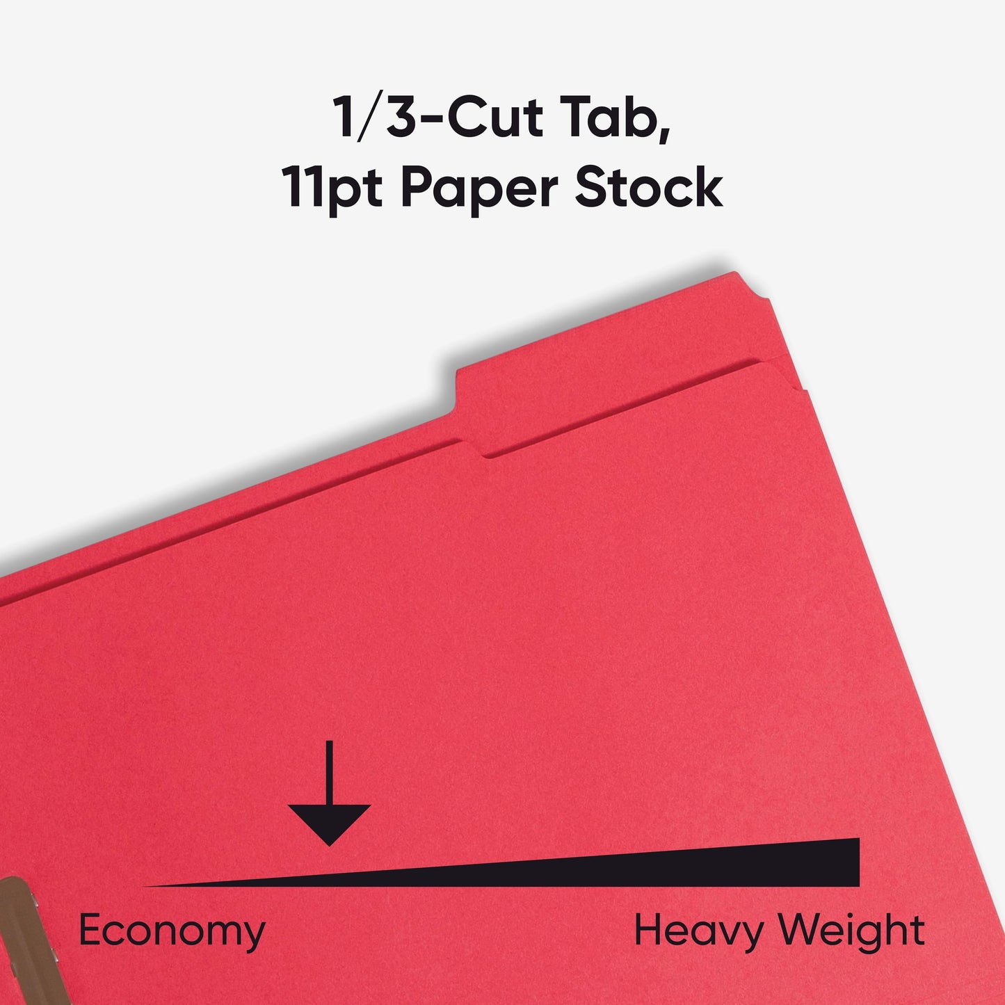 Smead Fastener File Folders, Reinforced 1/3-Cut Tabs, 2 Fasteners, Letter Size, Red, 50 per Box (12740)