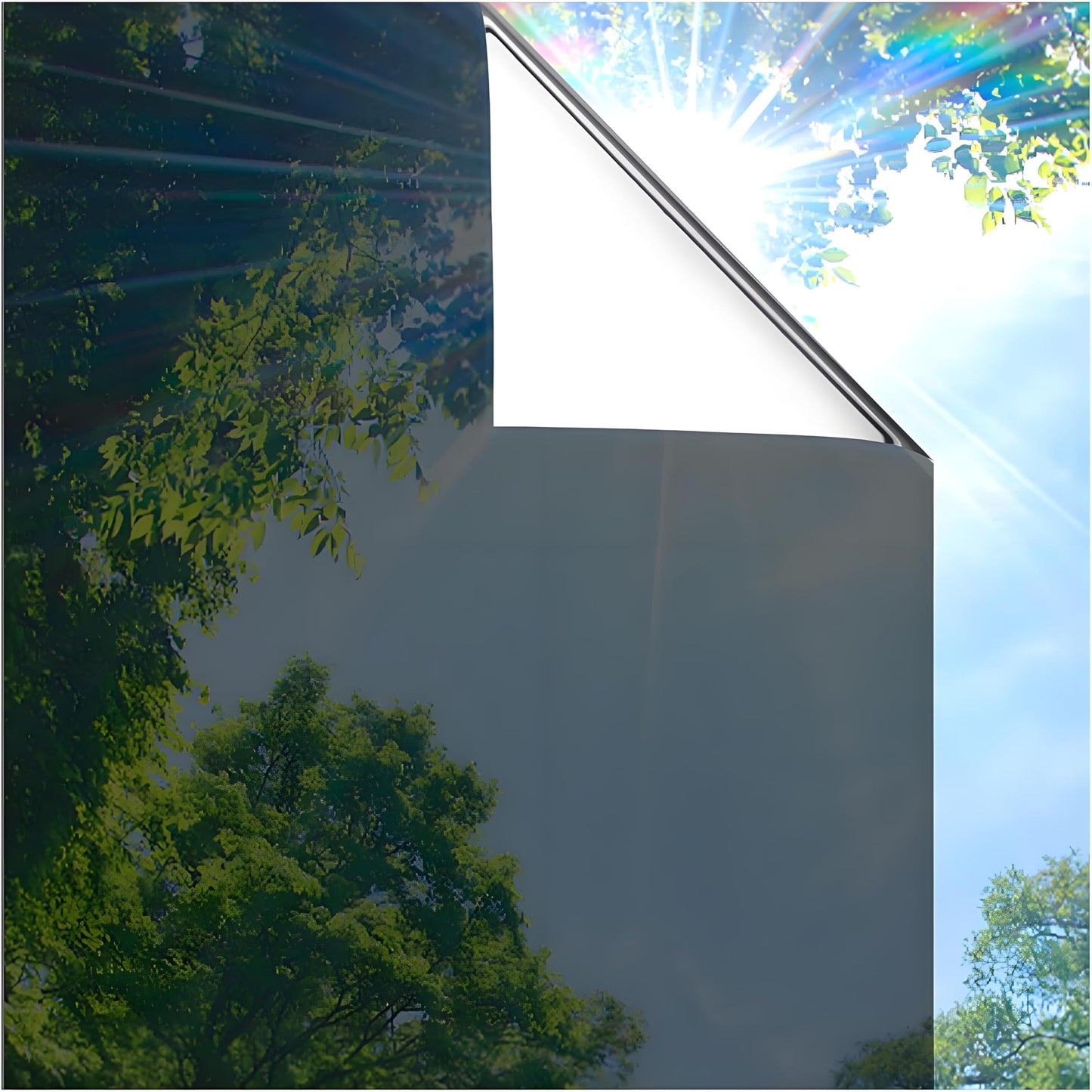 Coavas One Way Privacy Window Film, Sun Blocking Reflective Window Film See Out Not in, Heat Control Window Tint for Home, Anti UV Static Cling for Windows Office Door (Black, 35.4 Inch X 9.8 Feet)