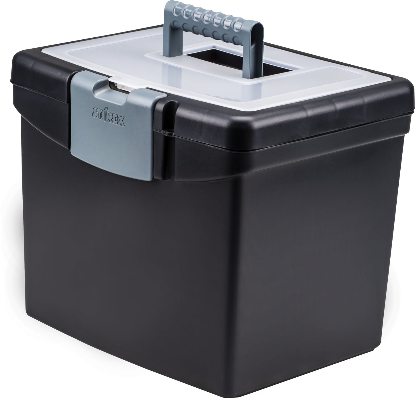Storex File Storage Box with XL Storage Lid, Black, 2-Pack