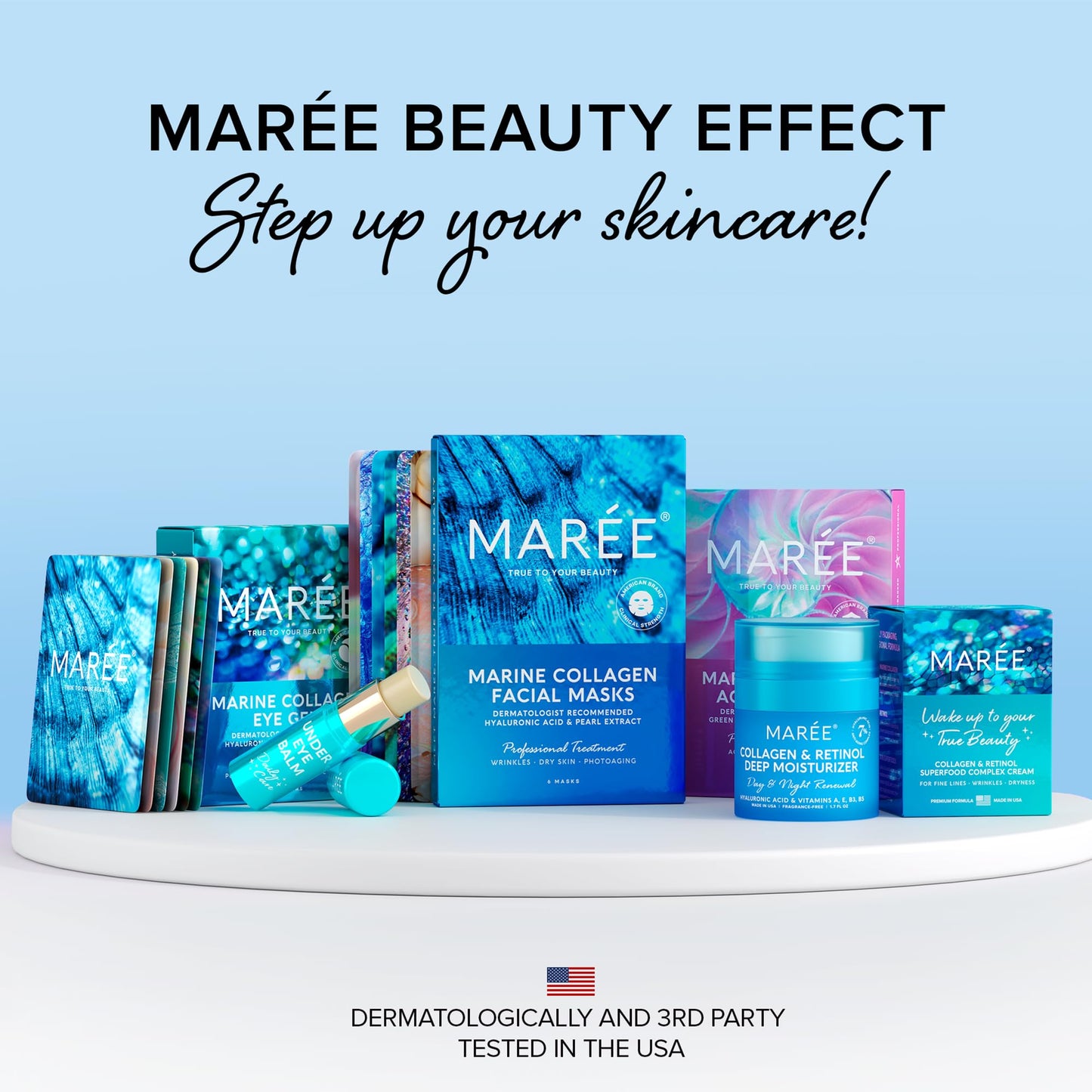 MAREE Eye Gels 2 PACK - Under Eye Patches for Puffy Eyes and Dark Circles with Natural Marine Collagen & Hyaluronic Acid - Anti-Aging Masks for Face to Soothe Puffiness