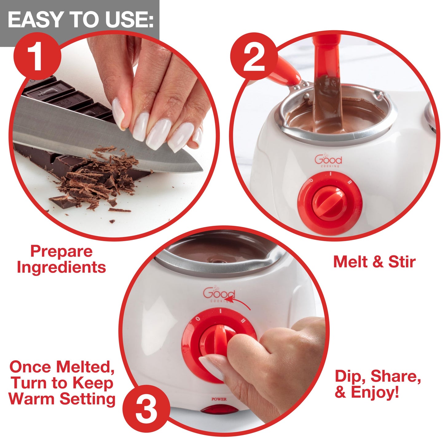 Dual Electric Chocolate Melting Pot Set - Father's Day Brunch Fondue & Candy Kit w/ 30 Bonus Accessories - Dip, Drizzle, Decorate Strawberries & Marshmallows - Appetizers & Desserts