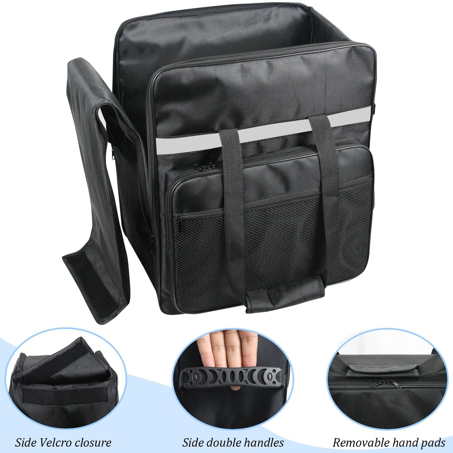 NUENSS-ROR Ice Cream Maker Carrying Bag for Ninja Swirl by CREAMi Ice Cream NC701, Portable Outdoor Ice Cream Maker Travel Carrier Case with Side-Opening Design and Large Accessory Pocket(Only Bag)