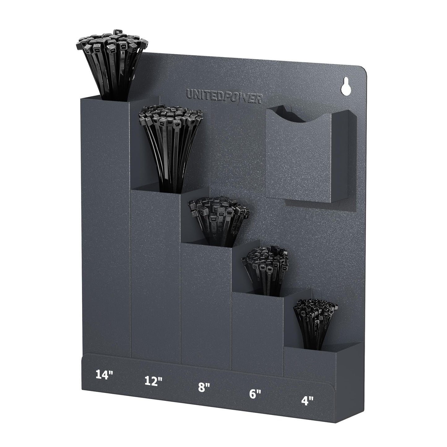 UNITEDPOWER Cable Tie Holder, Wall Mount Storage Rack Organizer for Workshop, Shed, Garage, Home, Fit Various Lengths Zip Tie