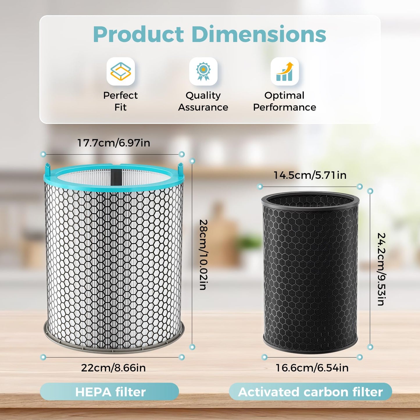 HJ10 Hushjet Purifier Replacement Filter Compatible with Dyson Hushjet Air Purifier,H13 True HEPA & Activated Carbon HushJet Filter for Home Large Room,Air Filter for Hushjet Purifier Compact