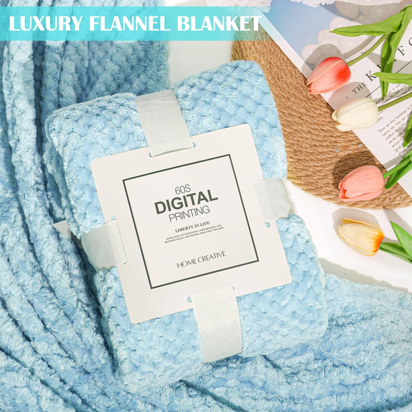 Mothers Day Birthday Gifts for Women Self Care Gift Get Well Soon Gifts, Rose Relaxing SPA Gift Basket Care Package, Luxury Flannel Blanket Mother's Day Gift for Mom Her Wife Grandma Daughter Friend