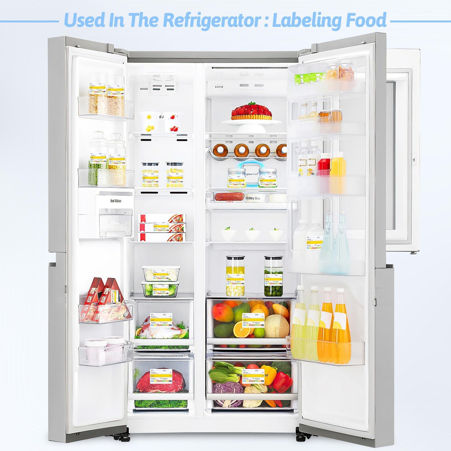 Restaurant Quality Shelf Life Food Rotation Labels Vinyl, 2” x 3” Self-Adhesive Removable Freezer Food Labels, Perfect for Reusable Containers, Easy to Remove, Food Safety Date Sticker (6 PCS)
