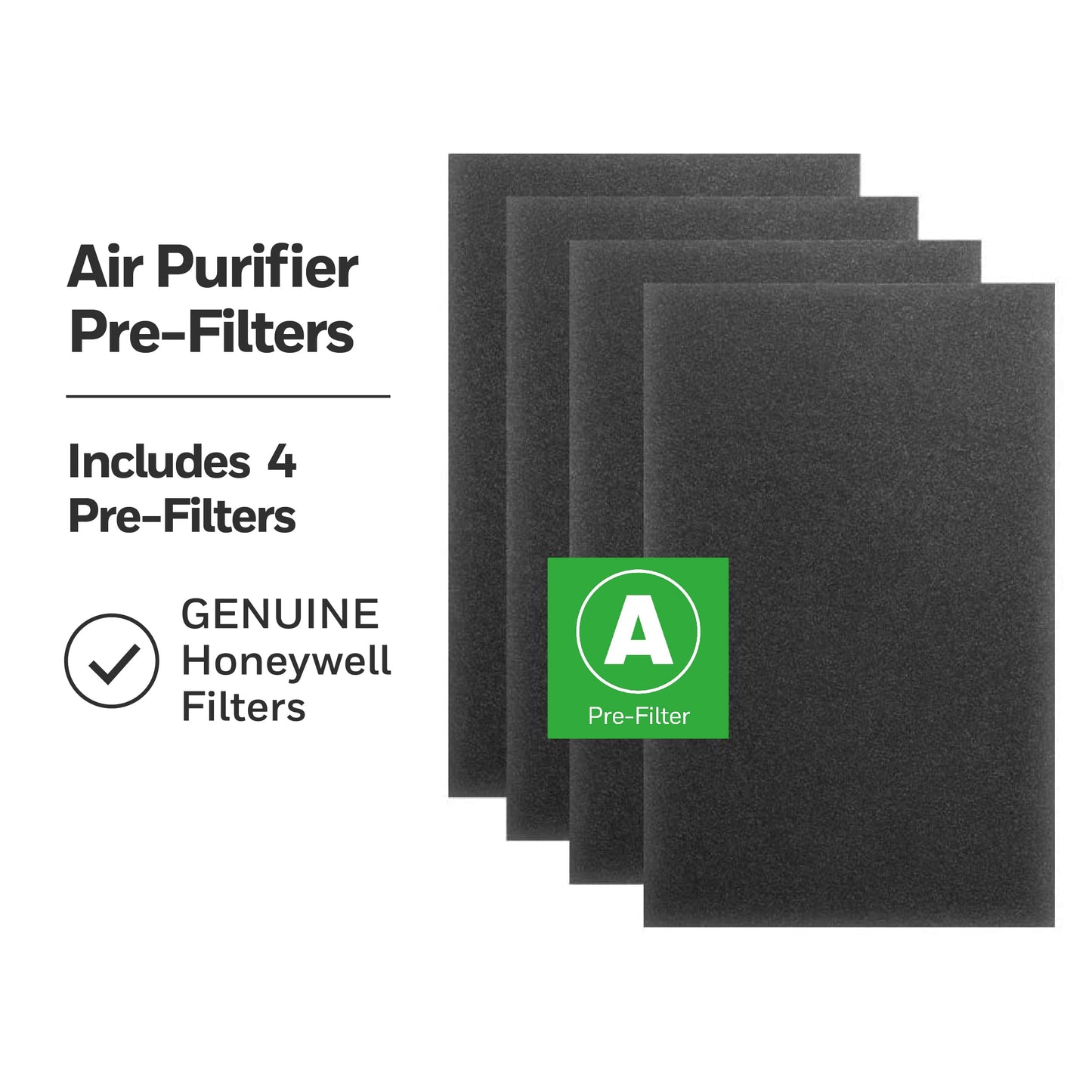 Honeywell HRF-A300 Pre-Filters for Air Purifiers, 4-Pack, Activated Carbon Reduces Household Odors and VOCs, Compatible with Select Honeywell HEPA Air Purifiers