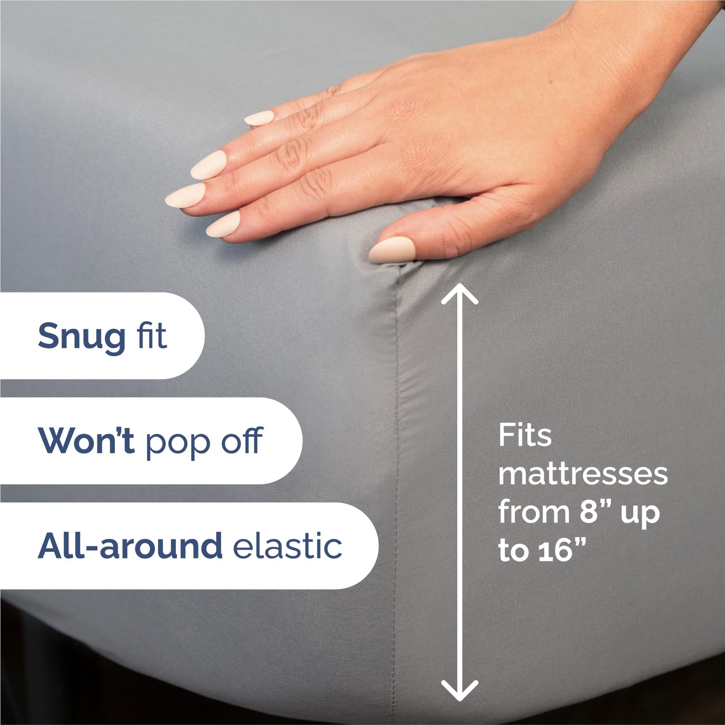 Split King Size 5 Piece Sheet Set - Comfy Breathable & Cooling Sheets - Hotel Luxury Bed Sheets for Women & Men - Deep Pockets, Easy-Fit, Soft & Wrinkle Free Sheets - Steel Blue Oeko-Tex Bed Sheet Set