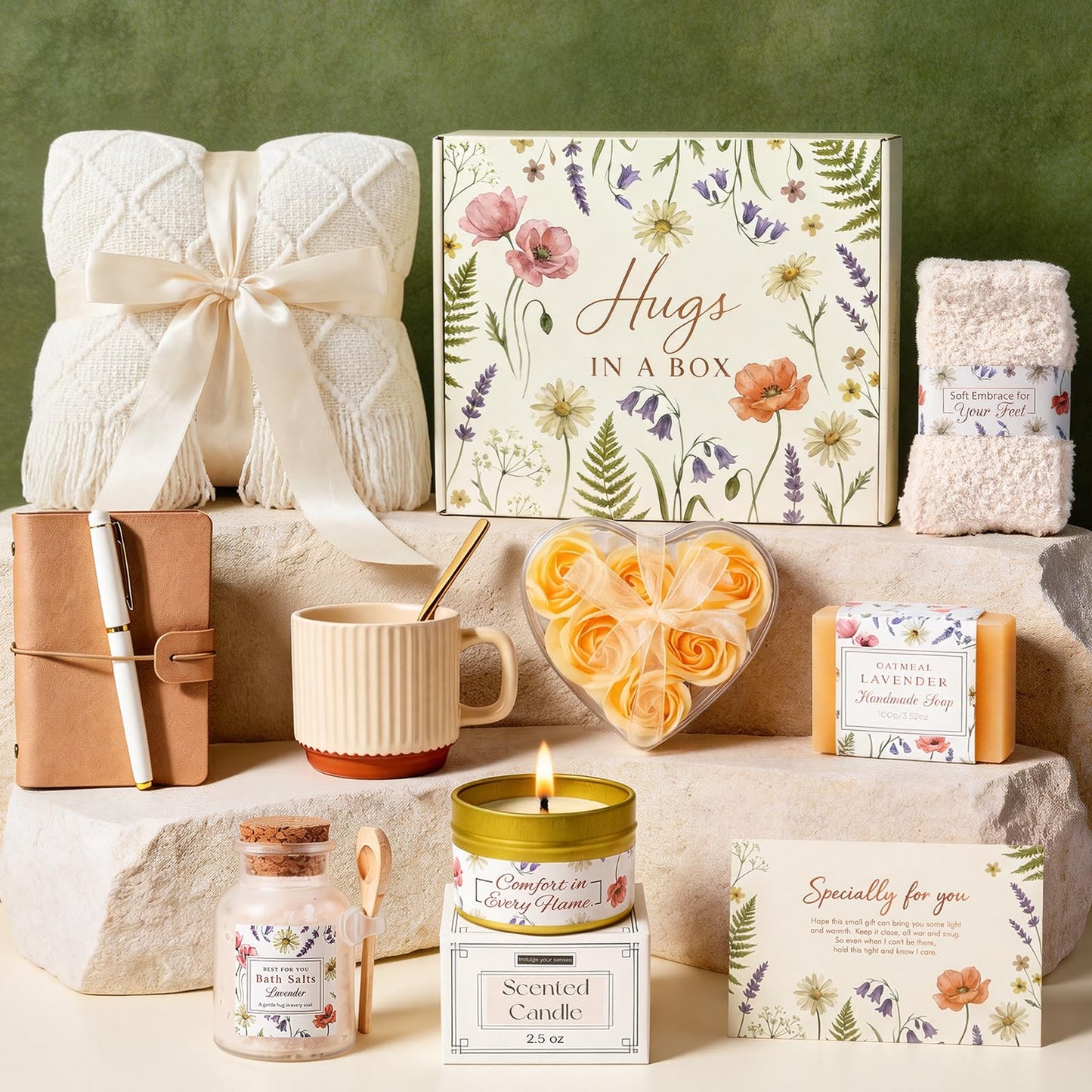 GIFTINBOX Mother s Day Gifts for Mom Wife Grandma, Birthday Gifts for Women, Gift Baskets for Women Spa, Self Care Package, Get Well Gift, Thinking of You Relaxing Care Package