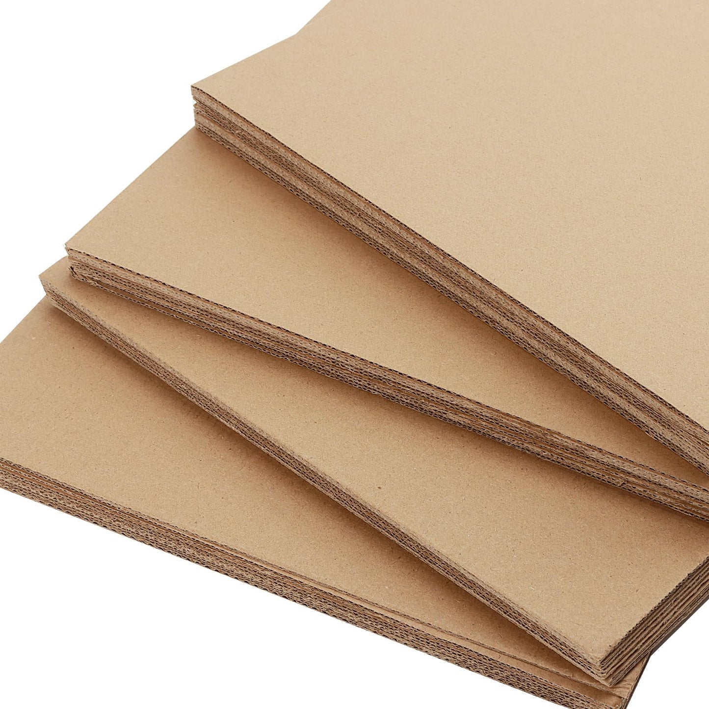 SHEUTSAN 100 Pack 11 x 14 x 1/16 Inch Brown Corrugated Cardboard Sheets, 1.5 mm Thick Flat Cardboard for Packing, DIY Crafts, Mailing