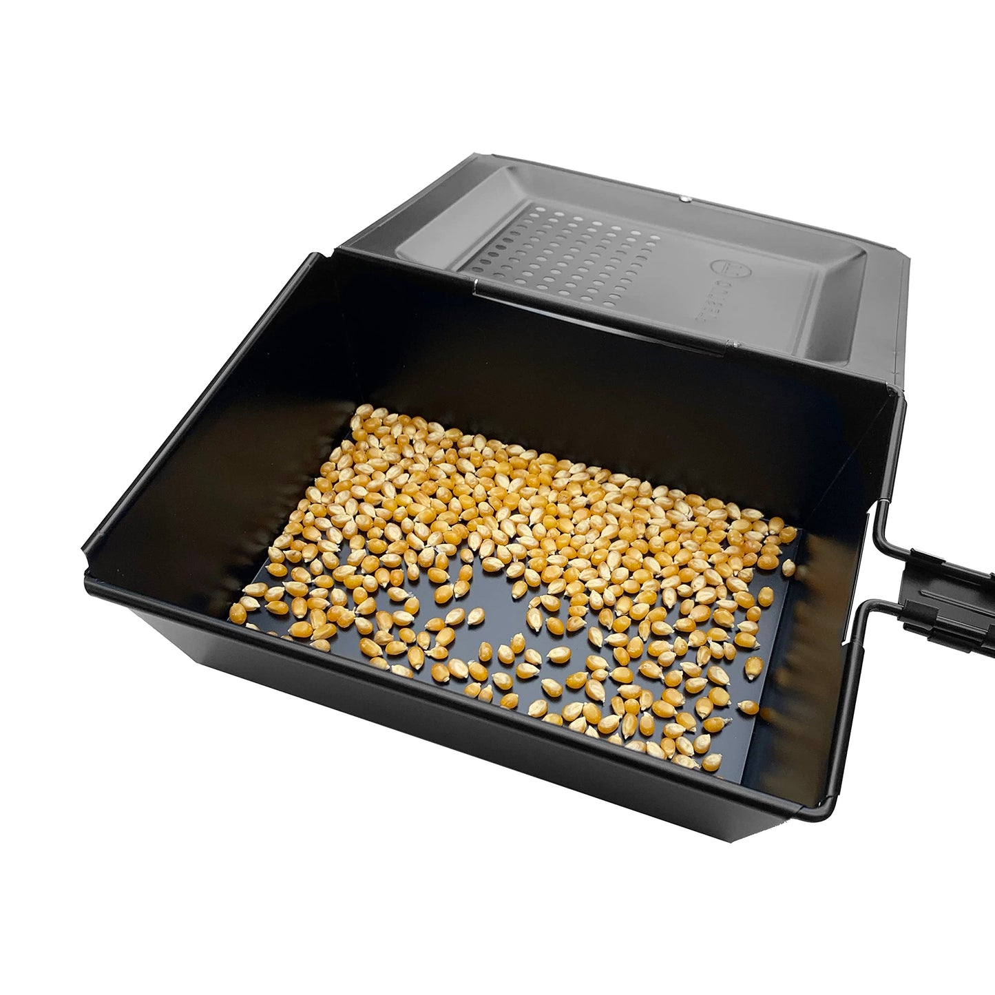 Outset Non-Stick Popcorn Tray With Removable Handle For Grill, Stove and Campfire