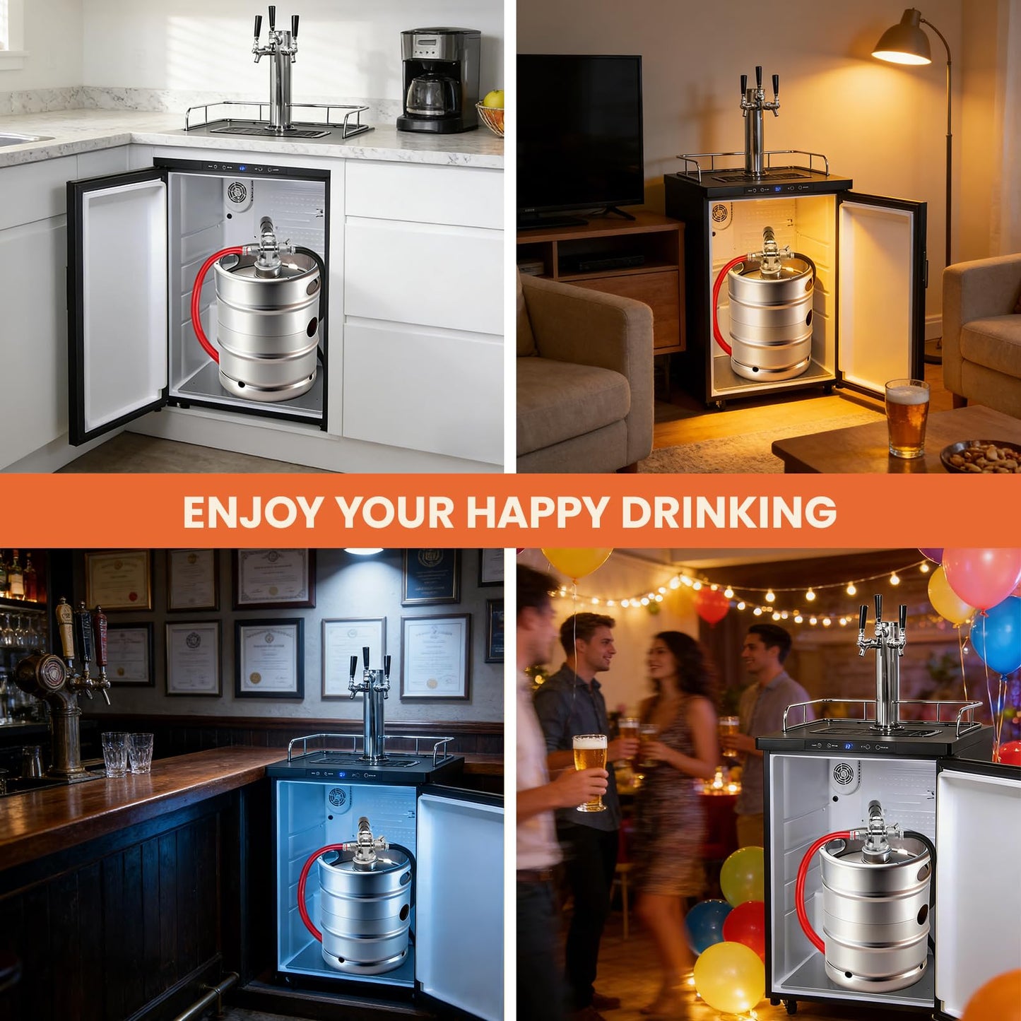 Roastove Low Profile Keg Coupler, 304 Stainless Steel D System Keg Coupler with Safety Pressure Relief Valve and Hose Clamp