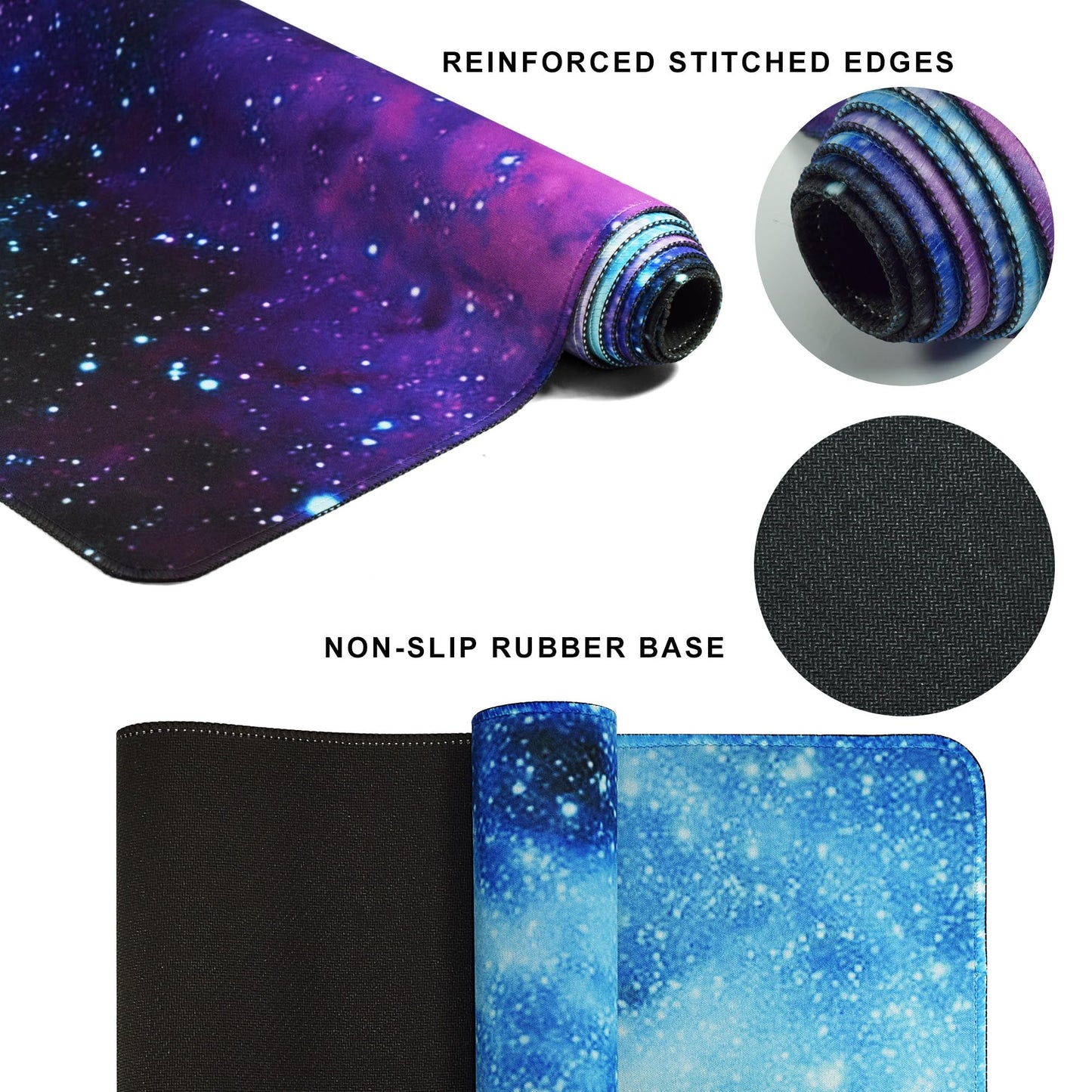 Mydours 63 x 24 inches Gaming Mouse Pad, Extra Large XXL Full Desk Pad, Smooth Fabric & Non-Slip Rubber Mouse Mat, Extended Desk Mat for Gaming, Office and Working (Universe)