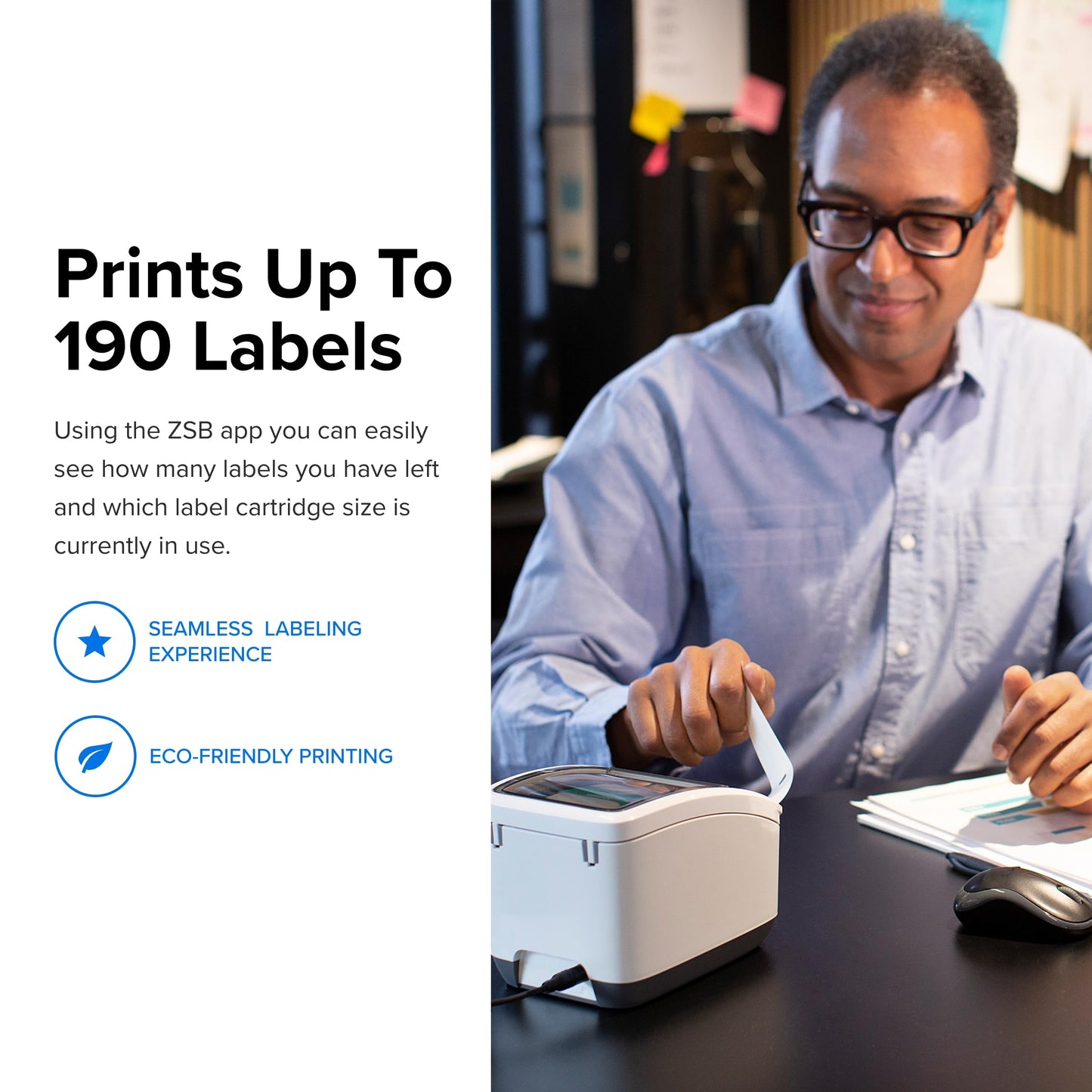 Zebra ZSB Series Labels - Potato Starch-Based Printer Label Paper - Recyclable Cartridge for Stickers - Versatile, Cloud-Based Adhesive - Durable Shipping, 4" x 6"