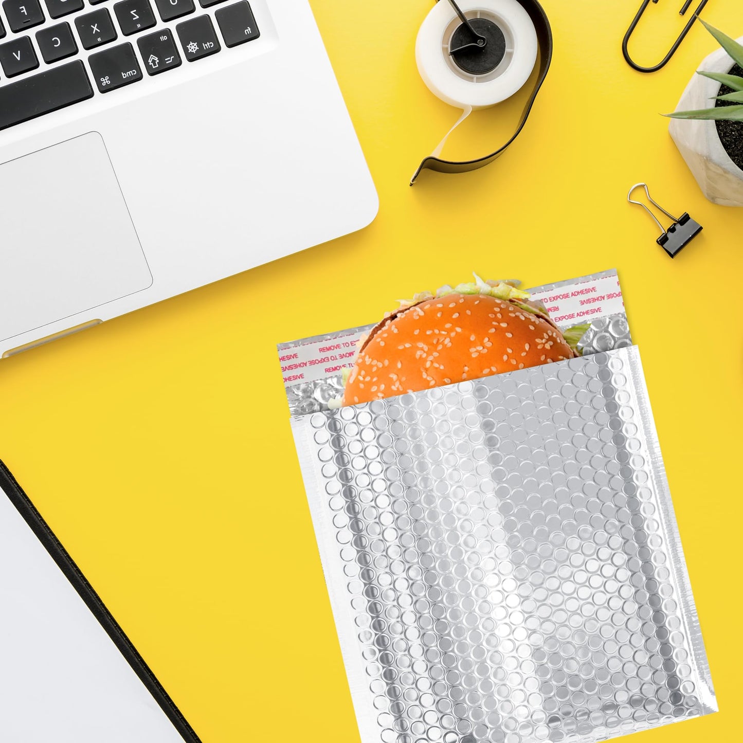 ABC PACK & SUPPLY Thermal Bubble Mailer, 6.5 x 10.5 Inch Metallic Foil Insulated Envelopes, 25 Pack Self Seal Waterproof Shipping Mailers for Cold Shipping Food, Cosmetics & Perishables
