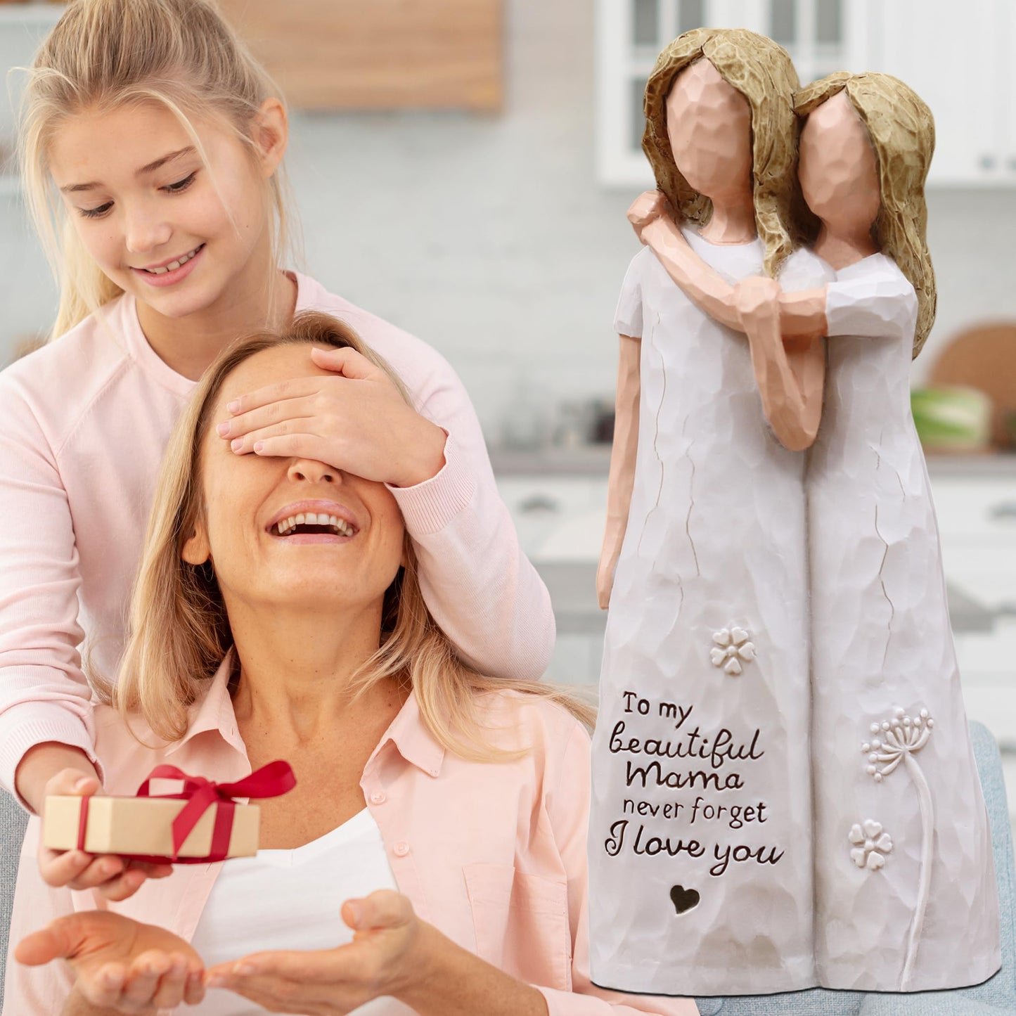 AcowSpt Mama Gifts - Birthday Gifts for Mom from Daughter, Mother Gift, Sculpted Hand-Painted Figurine