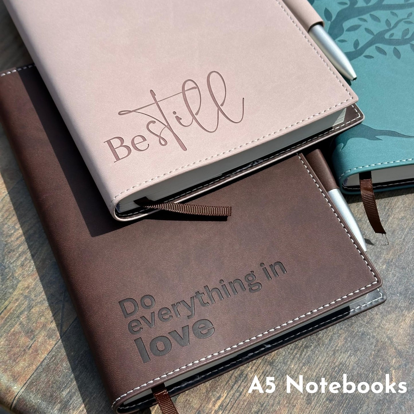 SETTINI® Tree of Life Refillable Writing Journal for Women & Men - Vegan Leather Lined Journal Notebook with Premium Pen - A5, 8.75 x 6 inches, 256 Pages of 100gsm Paper, Beautiful Gift Box Included - Tree of Life Journal, Fathers Day Gift