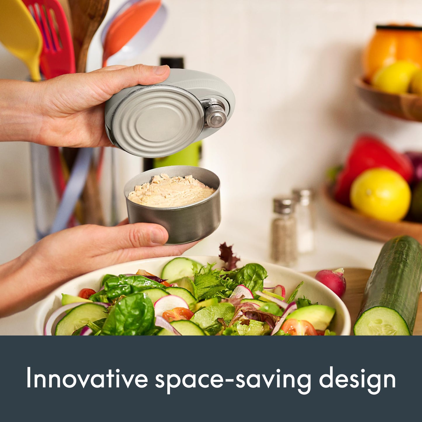 bella Automatic Can Opener, Hands Free, Battery Operated, Cordless, Stainless steel blade to open any Size Can with Magnet to Safely Remove Lid, Seamless Opening Decreases Sharp Edges, Oatmilk
