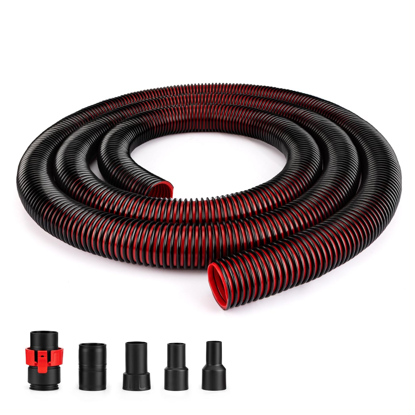 Shop-Vac Premium Universal Hose Plastic 12'X 1-7/8", Vacuum Hose Compatible with Rigid, Dewalt, Husky, Craftsman, Bauer, Masterforce Vacuum Cleaners