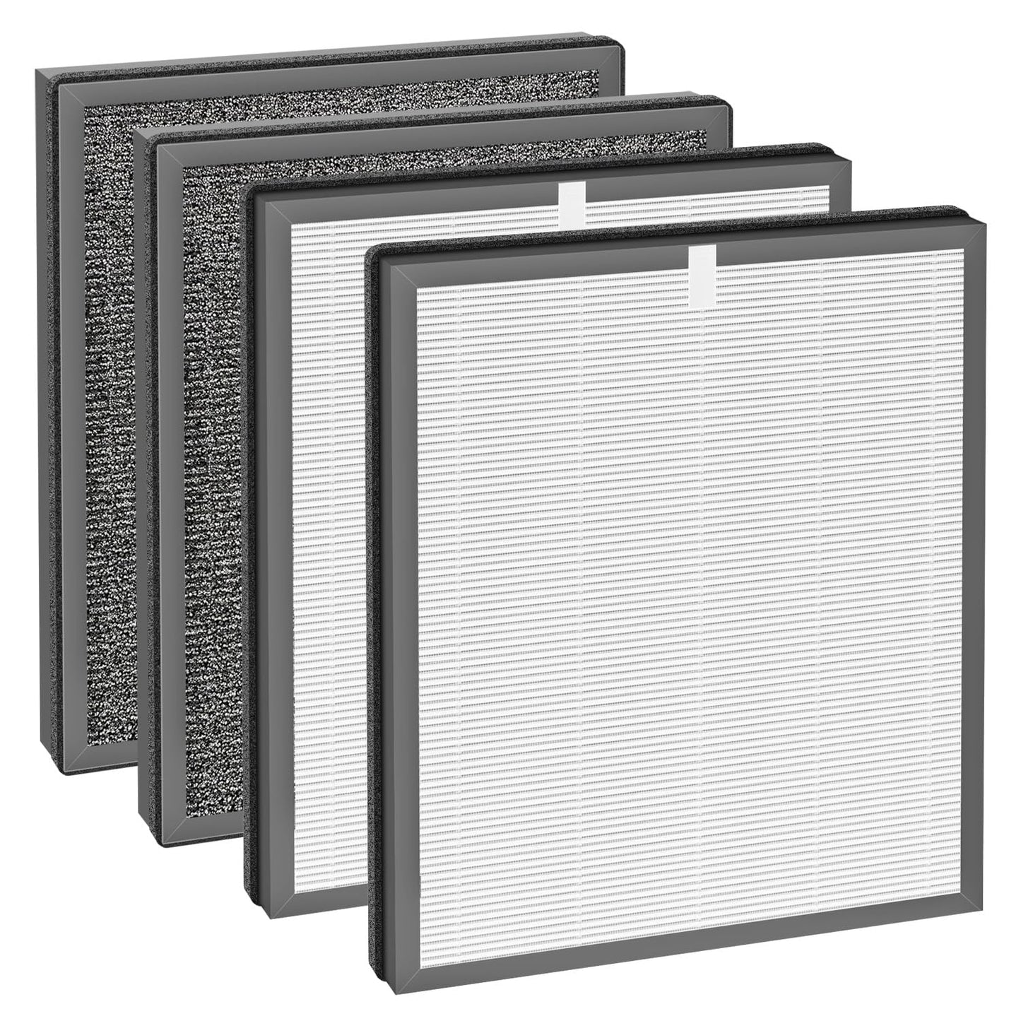 Slirceods T356 Filter Replacement- Compatible with trucozie t356 Air Purifier, 3-in-1 H13+ Activated Carbon Filter,for Dust, Odors, Smoke,4-Pack