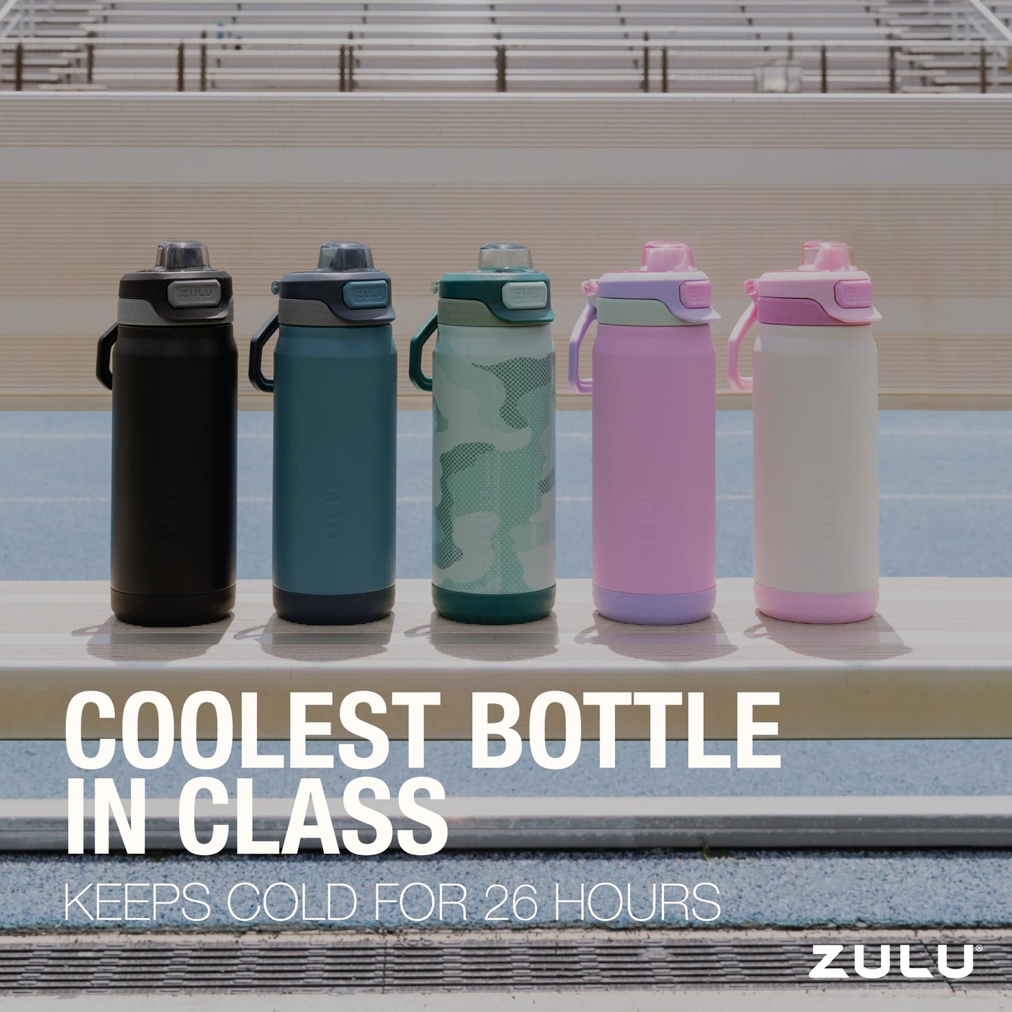 ZULU Powerfill Pro 18oz Kids Stainless Steel Water Bottle with Quick Fill Lid, Triple Wall Vacuum Insulated, Leak Proof Locking Lid, Sip & Chug, Reusable, BPA Free, Dishwasher Safe, Sweet Sorbet