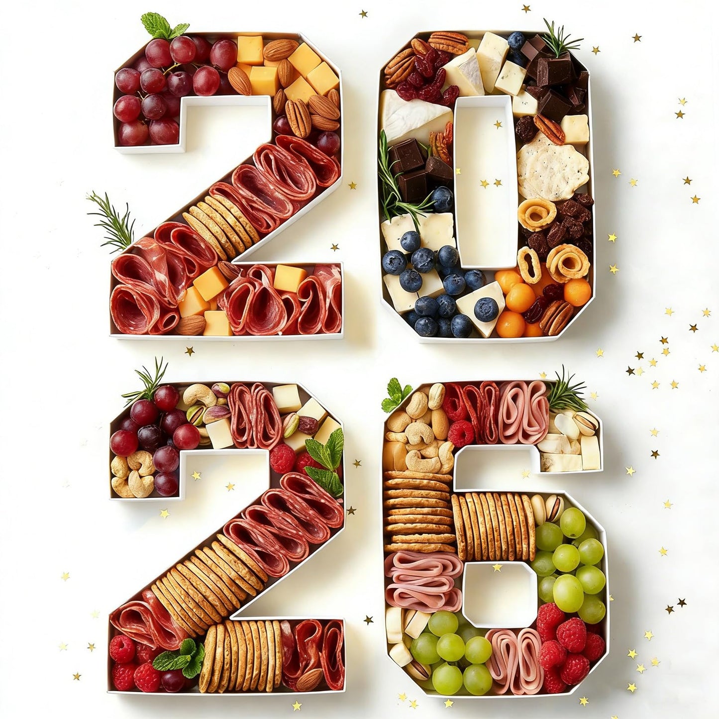 2026 Graduation Decorations 2026 Cardboard Numbers Charcuterie Board Box 10" Fillable Paper Tray for Grad Centerpieces Party Table Supplies Display Candy Snack Tray for New Year Birthday Celebration