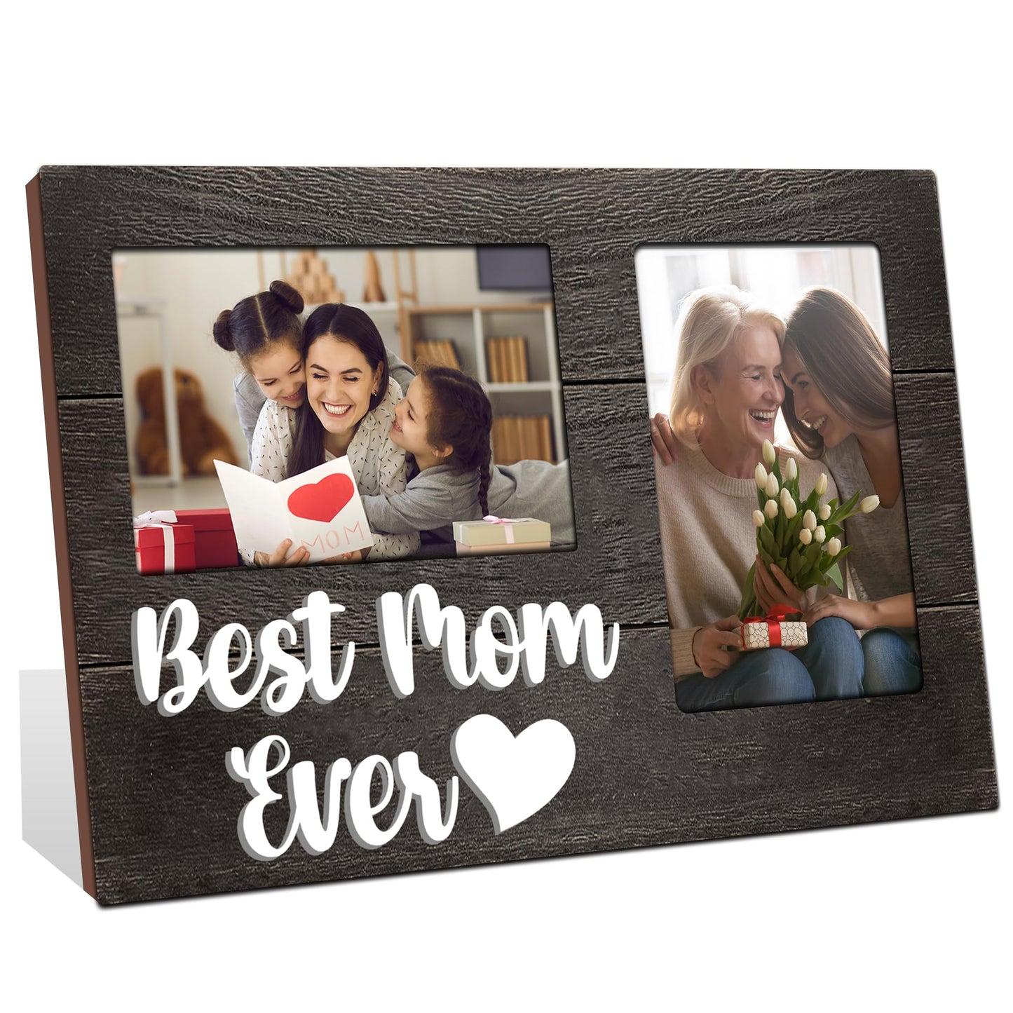 JNDJE Gifts for Mom, Mothers Day Mom Gift from Daughters 3D Photo Frame Hold 4x6 Inches Two Photos, Picture Frames Present
