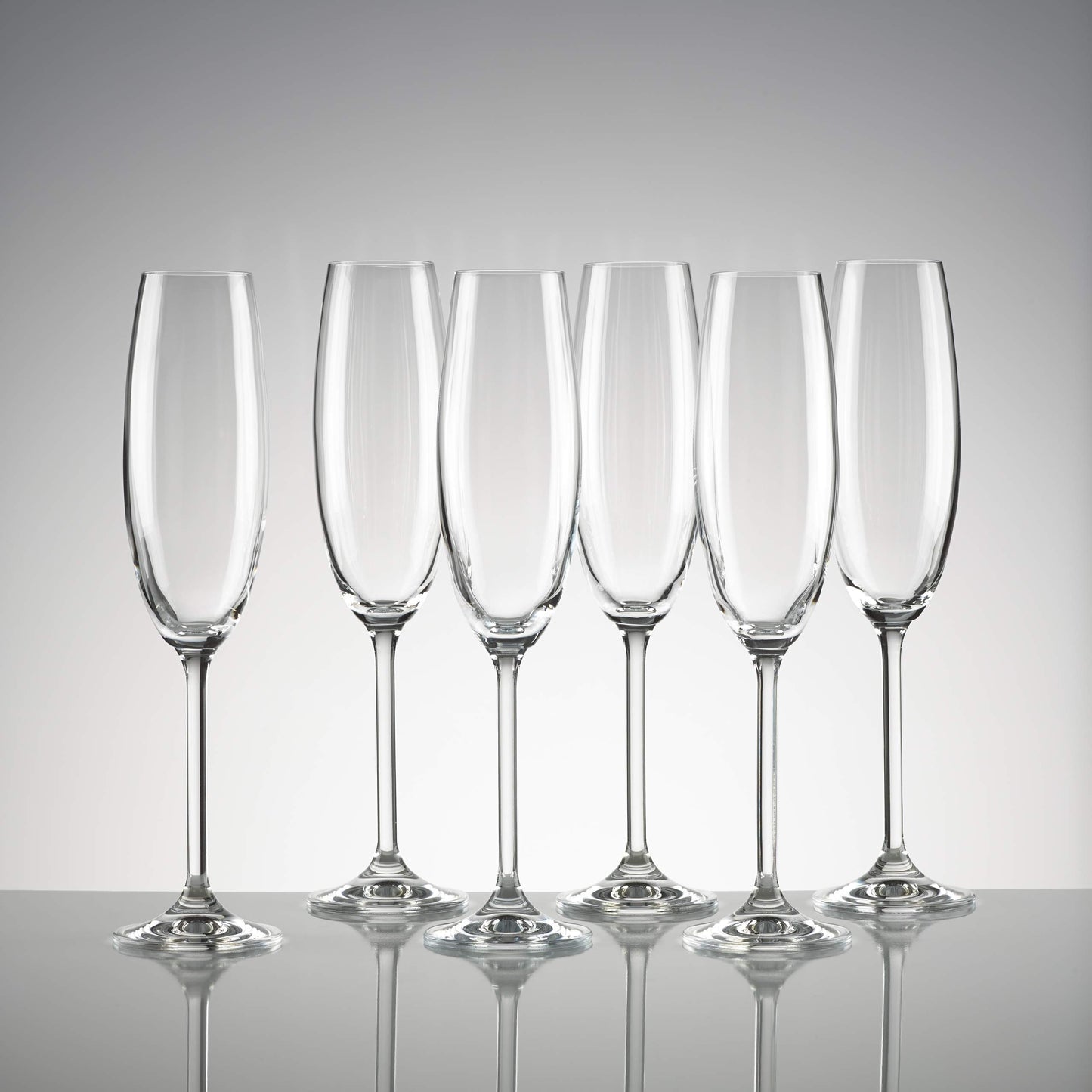 Lenox Champagne Flutes, Tuscany Classics 8 Oz Champagne Glasses Set of 6, 1.5 x 10-inch, Clear European Glass, Stemware, Dishwasher Safe, Wedding Decor, New Years, 8 Oz Flute Glasses (6-Piece)