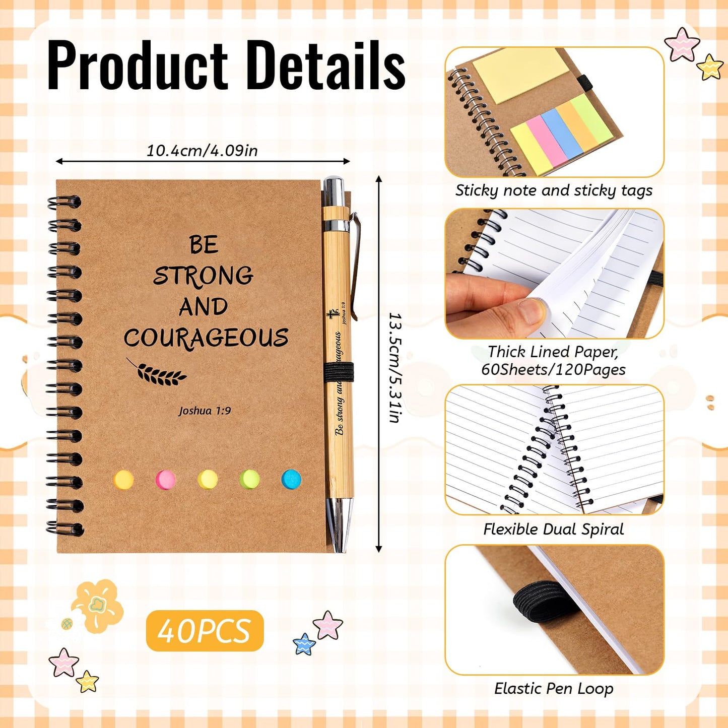 20 Sets Christian Gifts Bulk Prayer Journal Christian Spiral Notebooks with Bible Verse Pens Small Notepad Religious Gifts for Women Men Church Members Bible Study Group Church Families