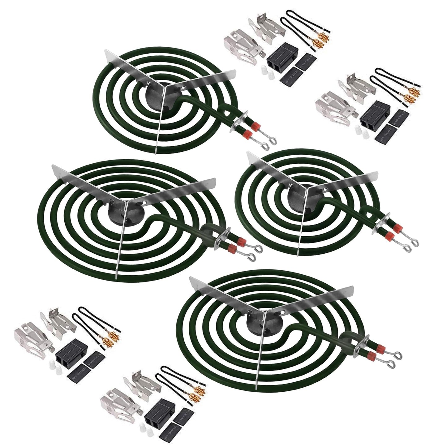MP22YA Electric Range Burner Element Unit Set and 330031 Range Burner Receptacle Kit -for Am-ana Whi-rlpool K-enmore Electric Ranges/Stove,Stove Eye Replacement Parts Replace WP660532, WP660533
