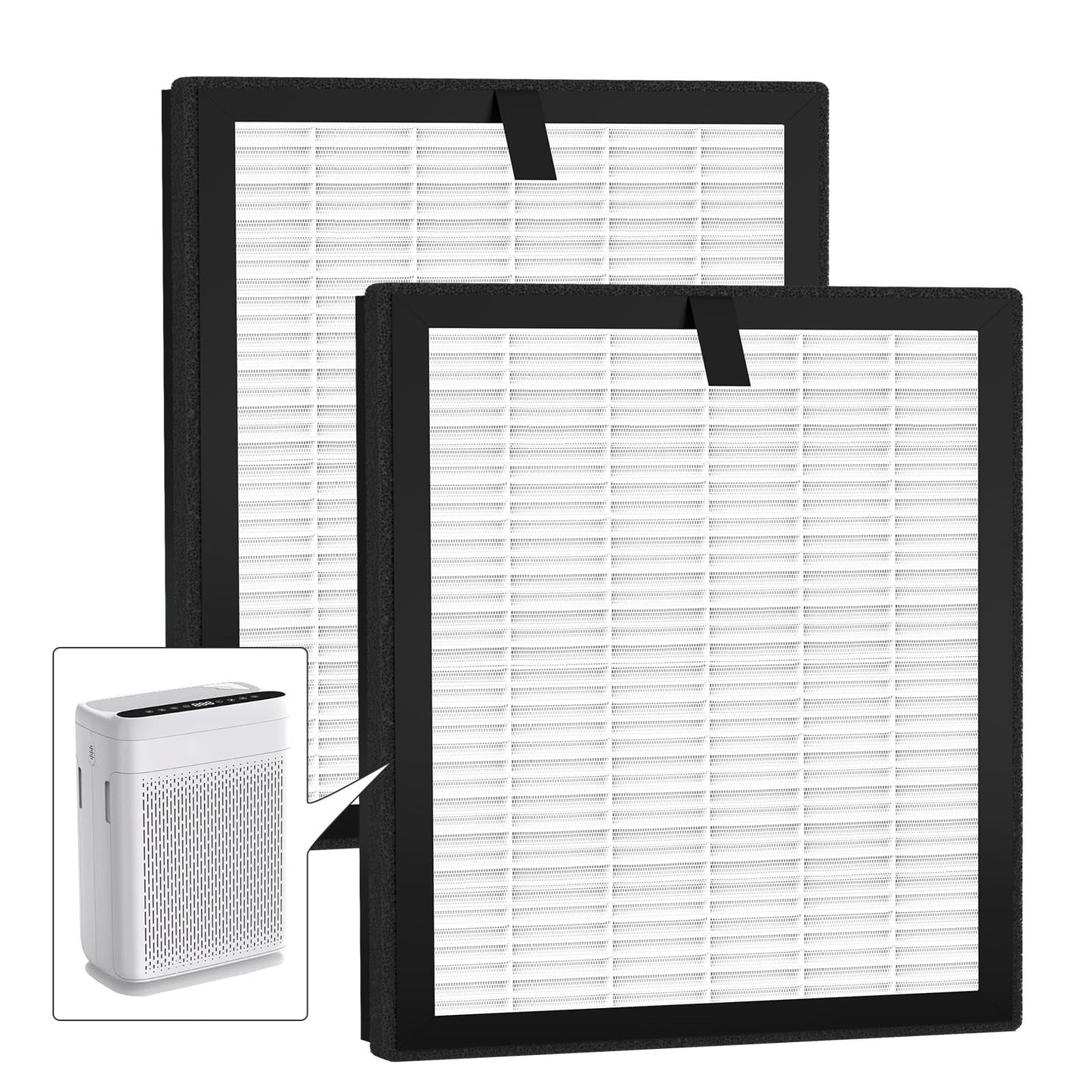F1 Replacement Filter Comaptible with AMEIFU F1 Air Pu-rifier, Double-Sided Air Filter Purifi-er for Home Large Room, H13 True HEPA and Activated Carbon Filter for Bedroom, Pet, Wildfire Smoke, 2 Pack