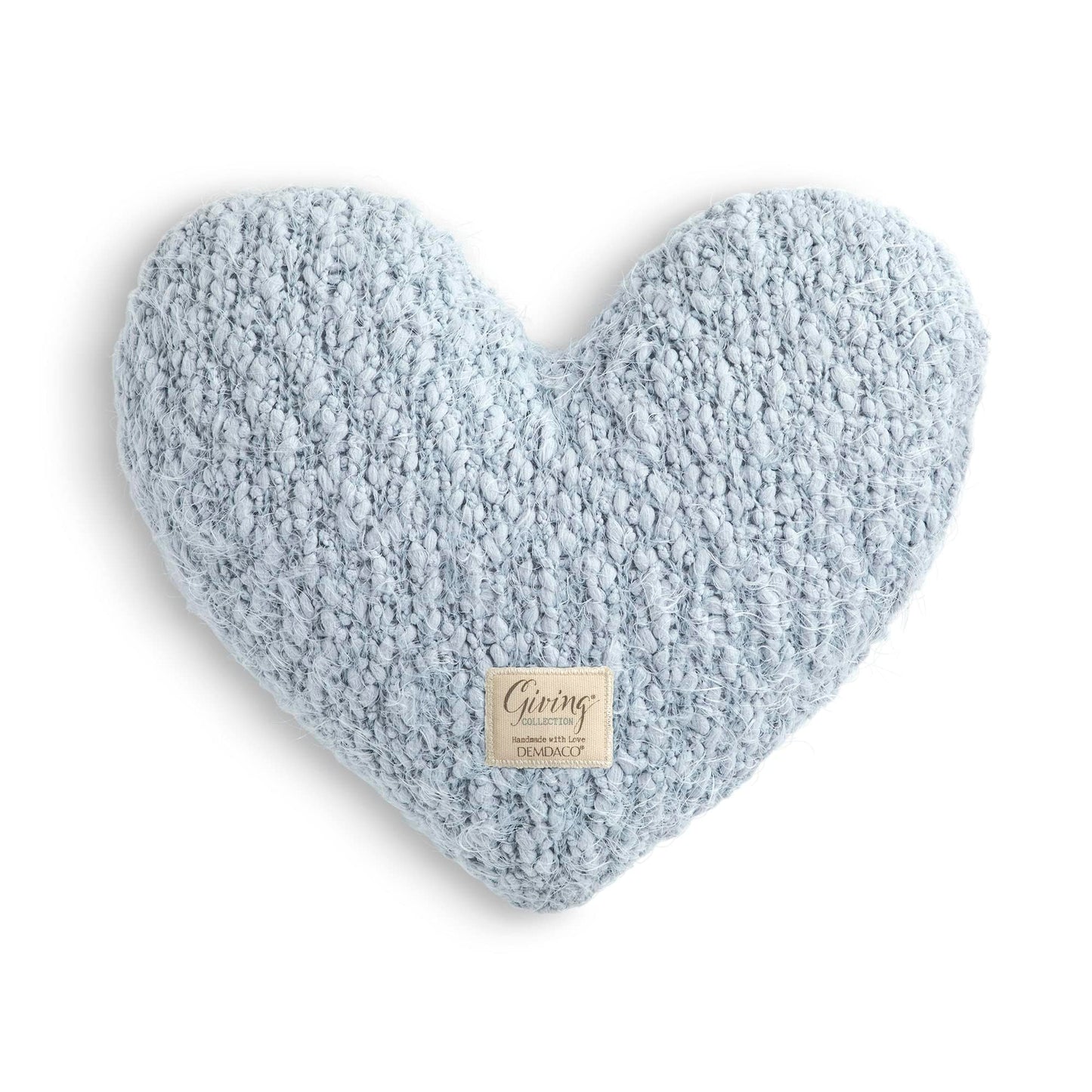 DEMDACO Giving Collection Soft Blue Weighted Giving Heart - Weighted Heart Pillow for Bedding - Decorative Throw Pillow - Meaningful Gift Idea - Handmade - Luxurious, Soft & Cozy - 1.85 lbs