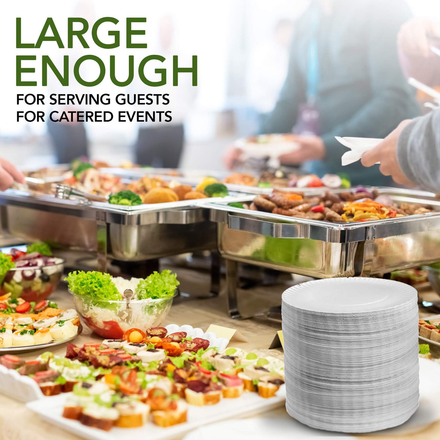 Stock Your Home 9-Inch Paper Plates Uncoated, Everyday Disposable Plates 9" Paper Plate Bulk, White, 1000 Count